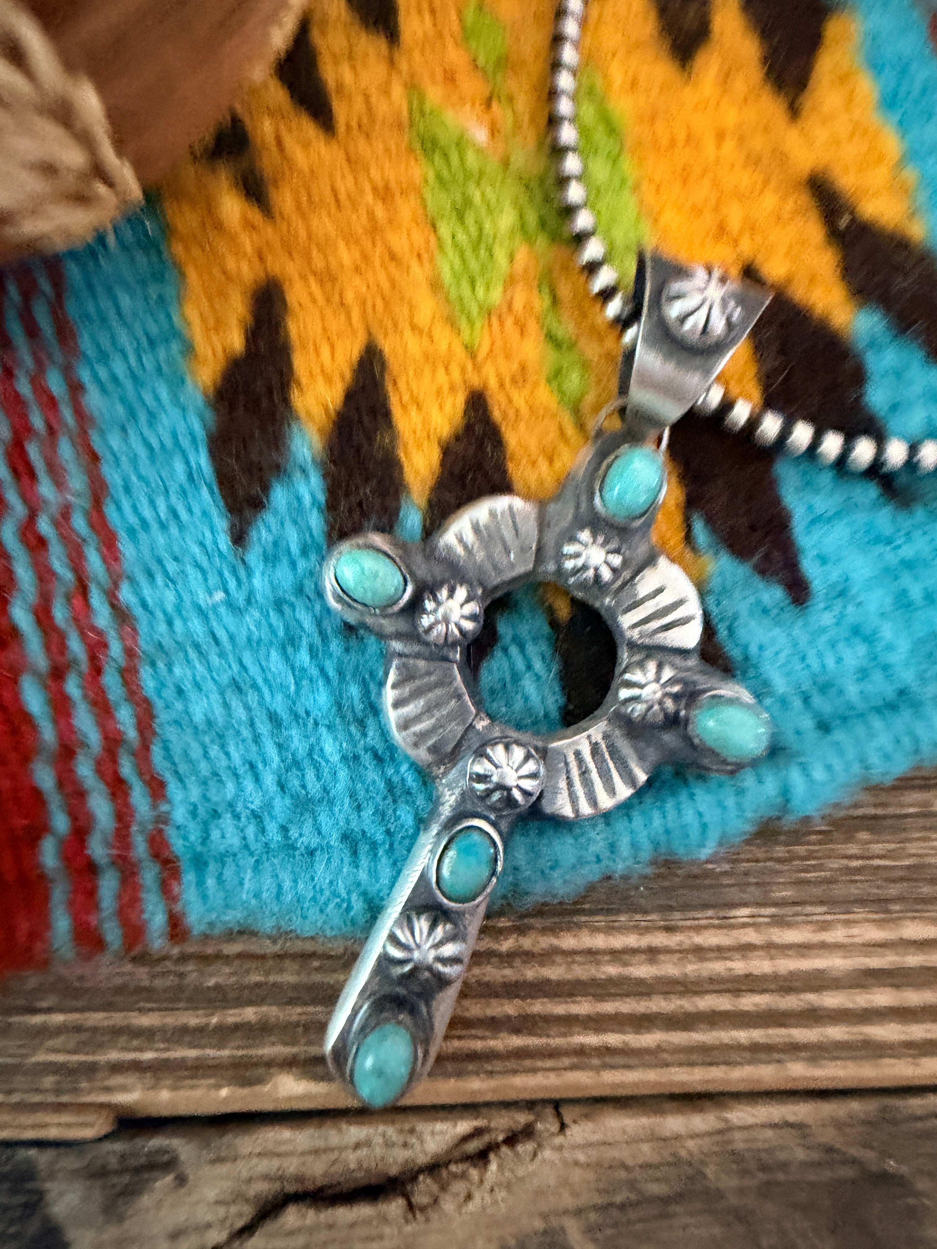 Handcrafted Sterling Silver & Turquoise Pendant by Chimney Butte