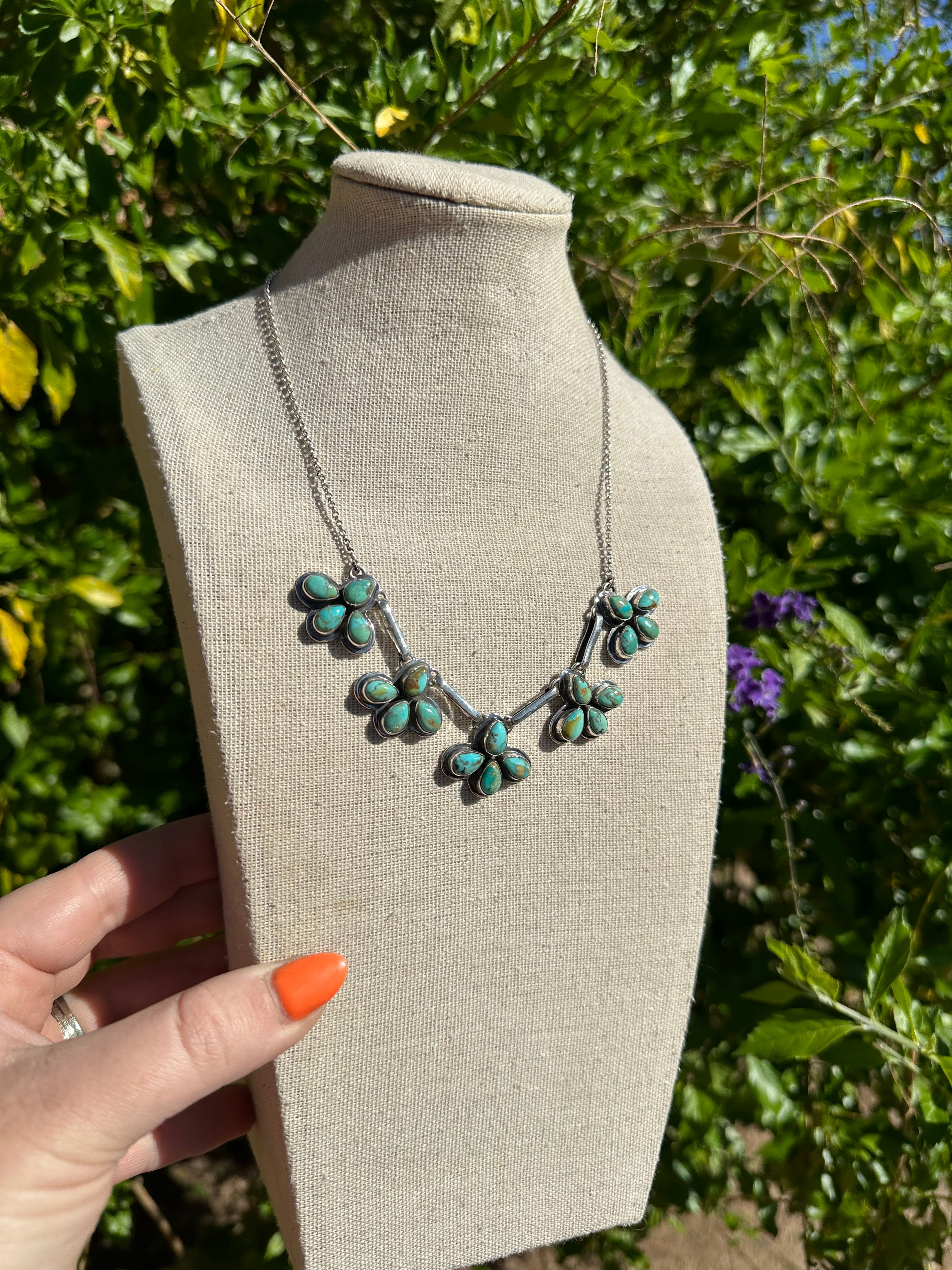 “The Sunny” Beautiful Handmade Sterling Silver & Turquoise Necklace