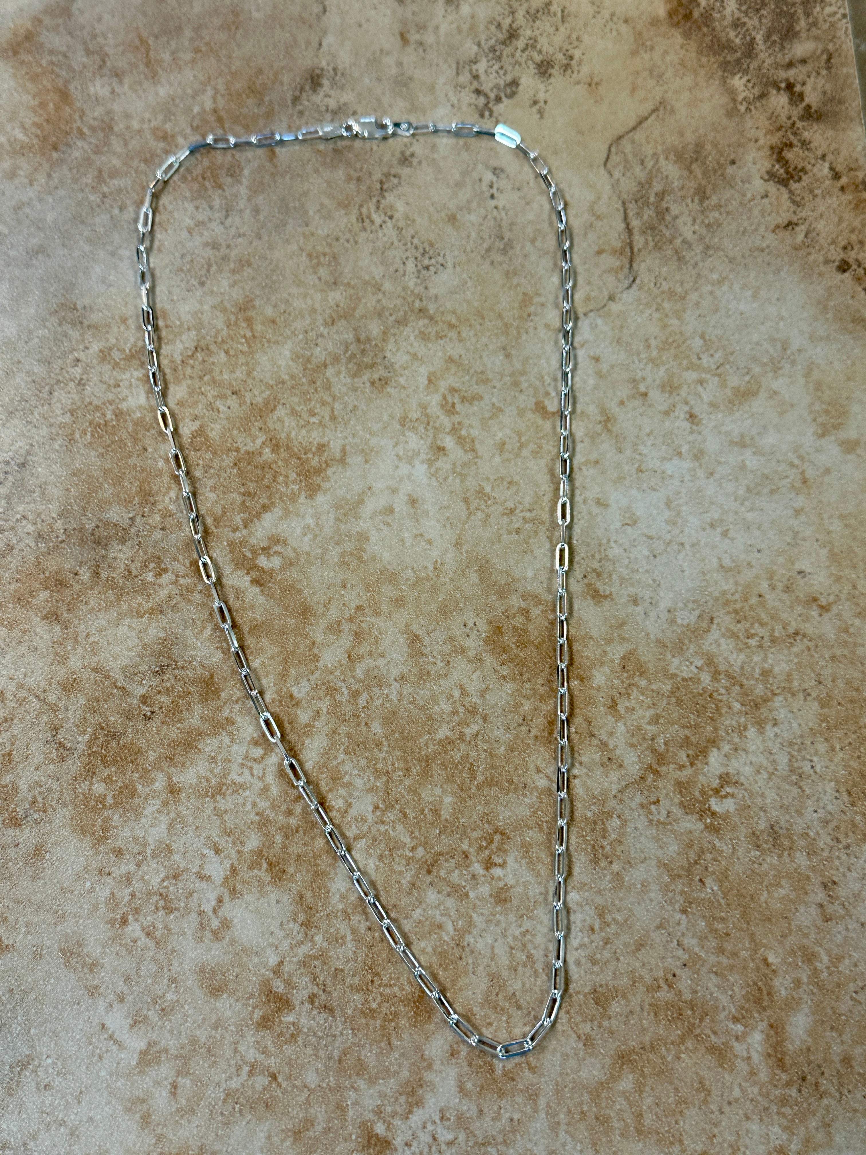 3mm Paperclip Chain 20” Necklace