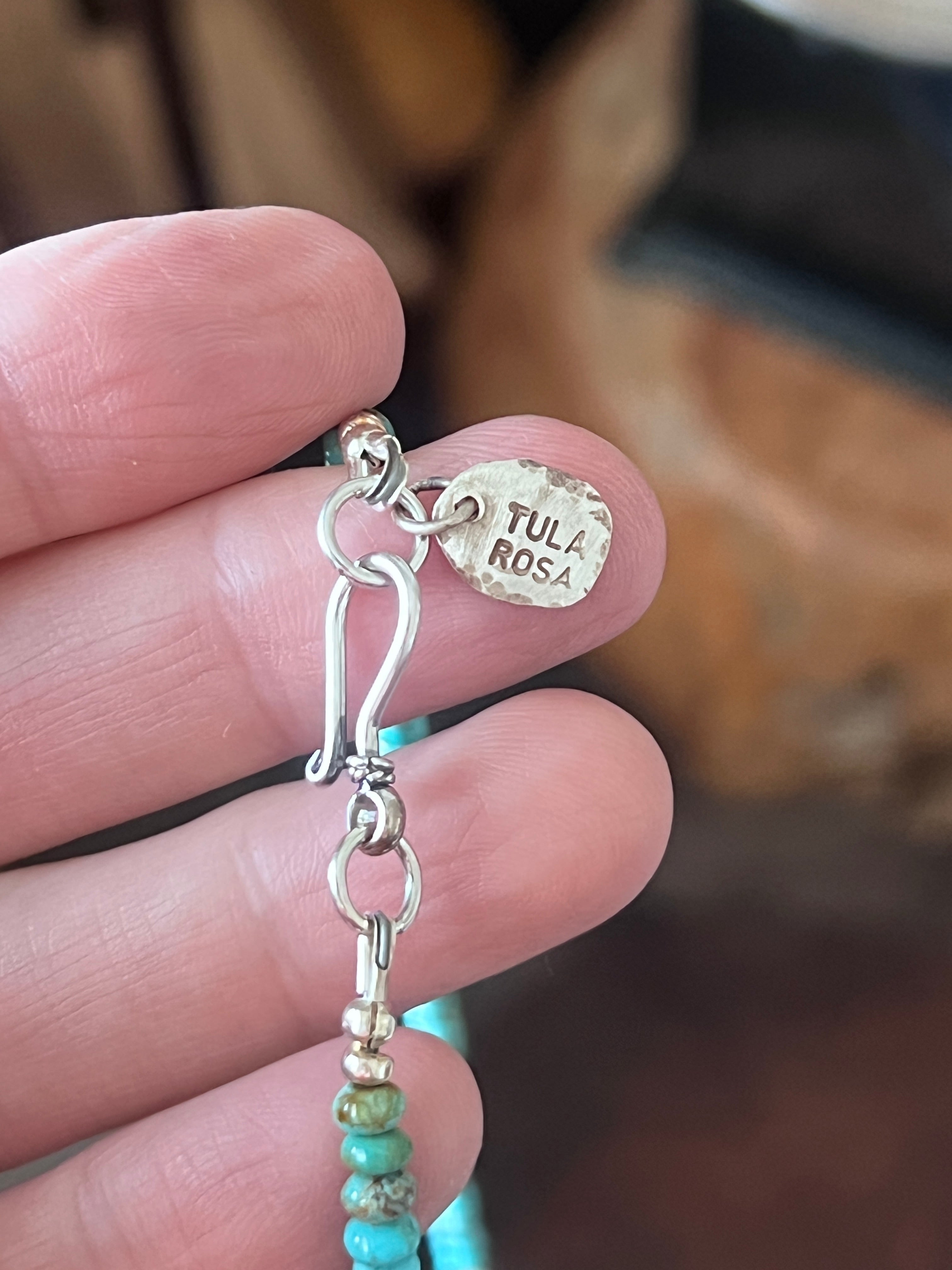 Tularosa Beaded Sterling Silver and Turquoise Desert Charm Layering Necklace