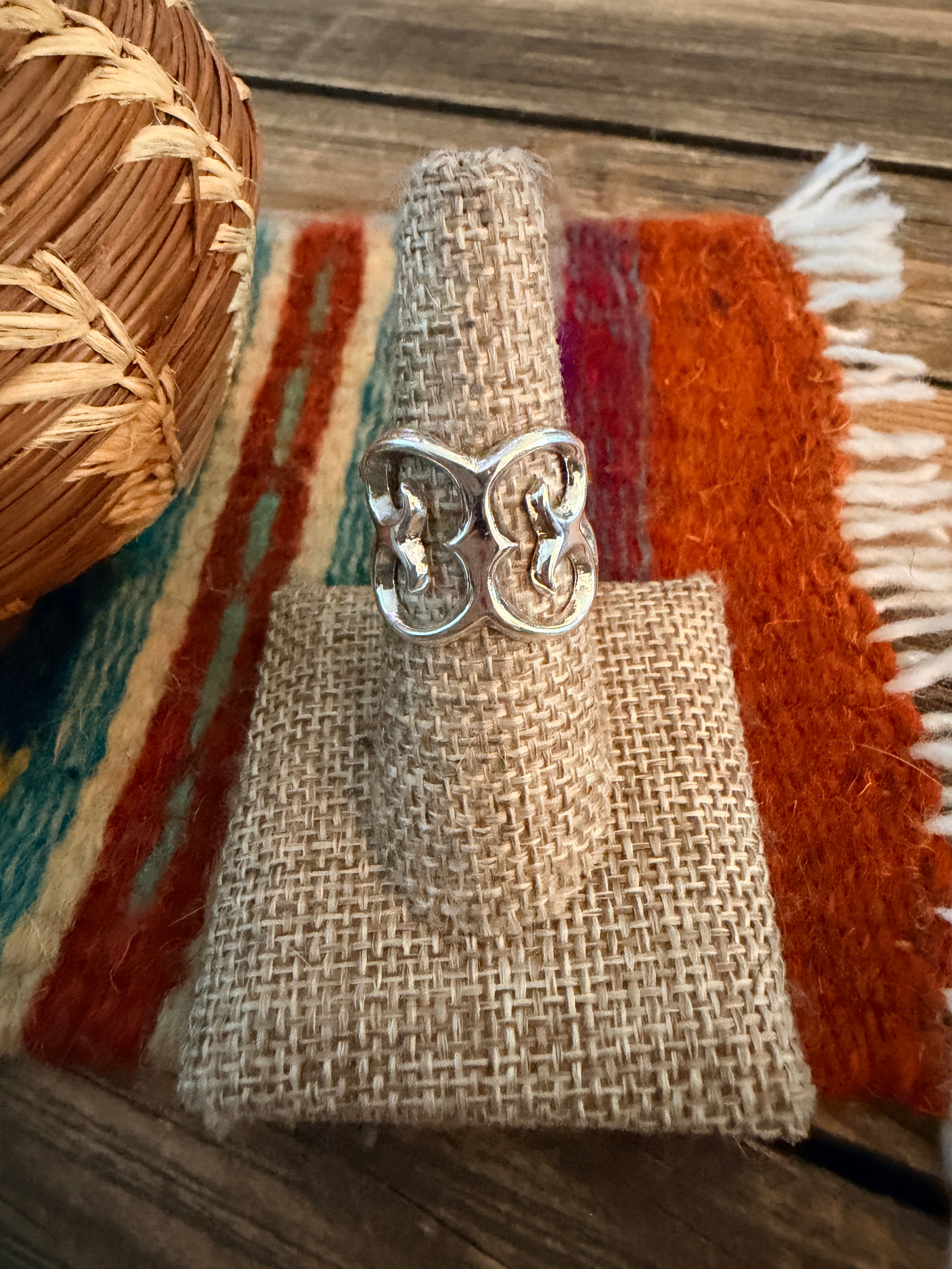 Handcrafted Sterling Silver Band Ring Size 8 by Francis L. Begay