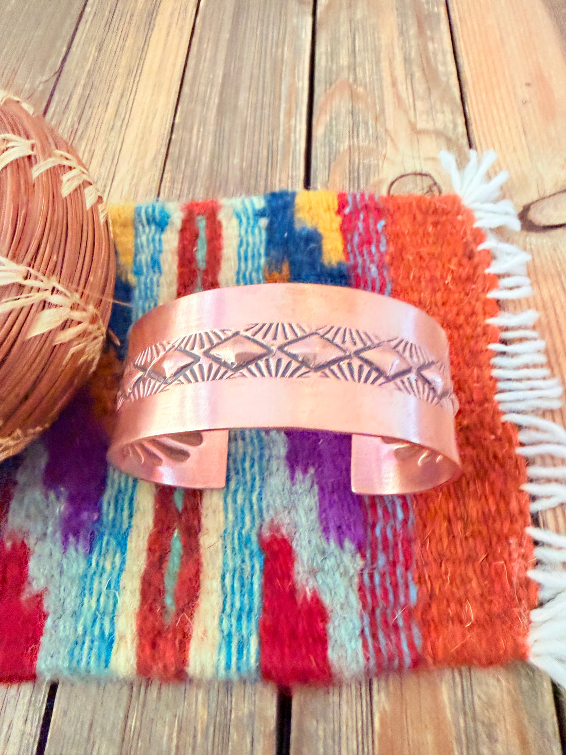 Handcrafted Copper Cuff Bracelet by Elvira Bill