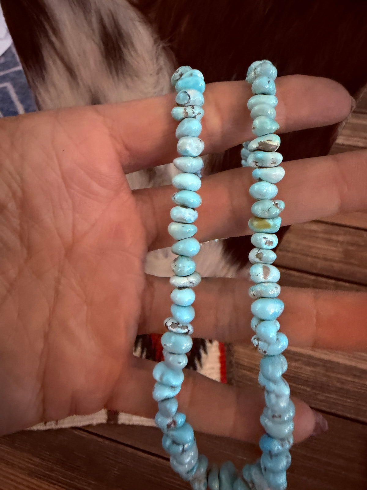 Handcrafted Turquoise 18" Beaded Necklace