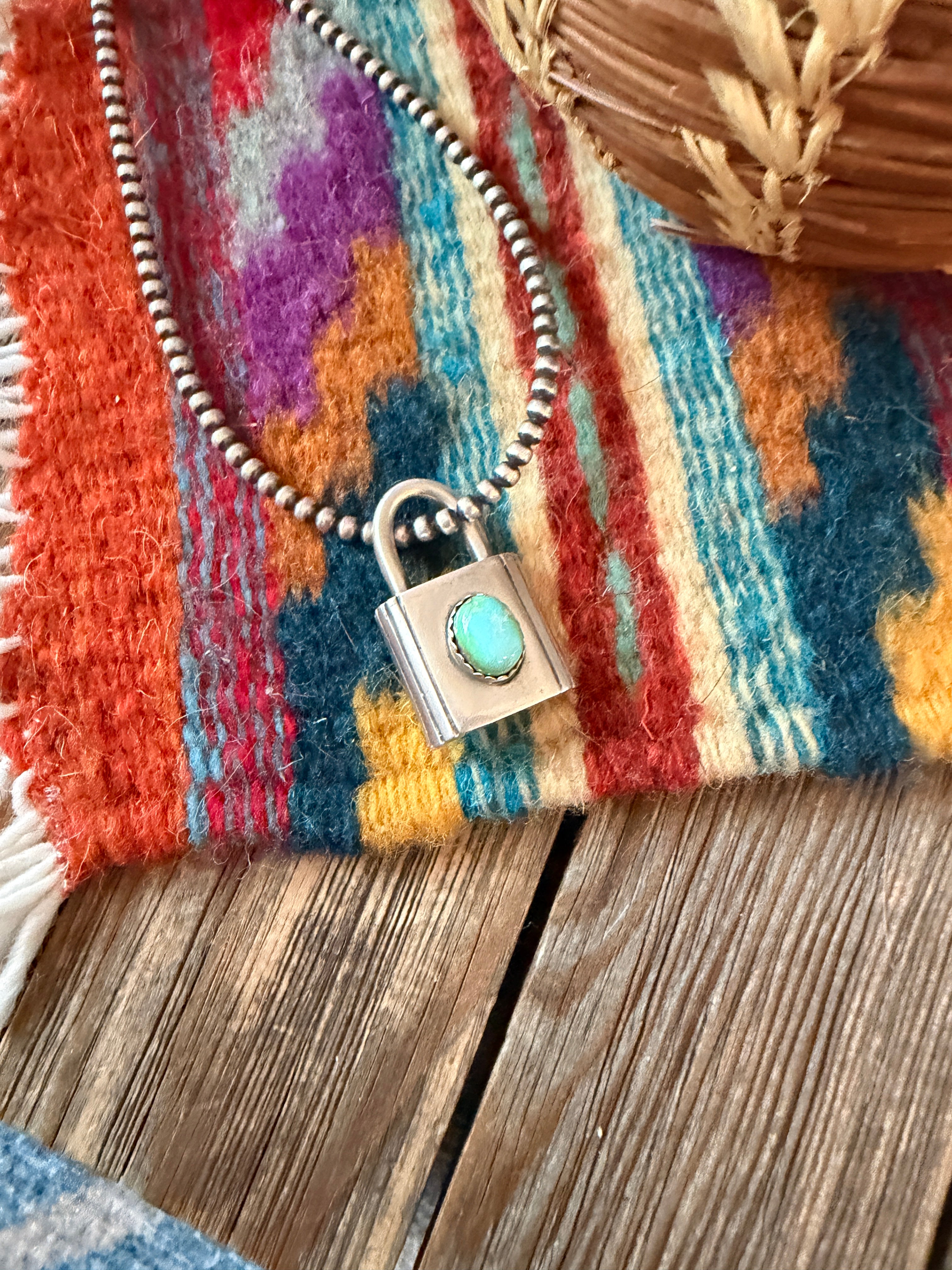 Handcrafted Sterling Silver & Turquoise Locket Pendant