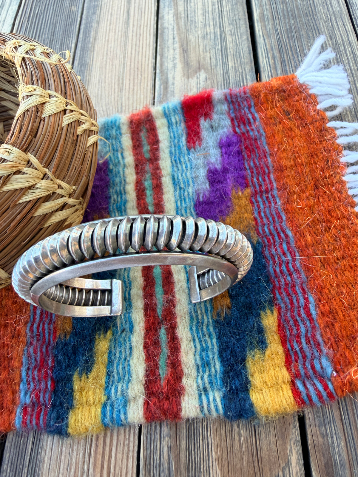 Handcrafted Old Pawn Rolled Sterling Silver Cuff Bracelet
