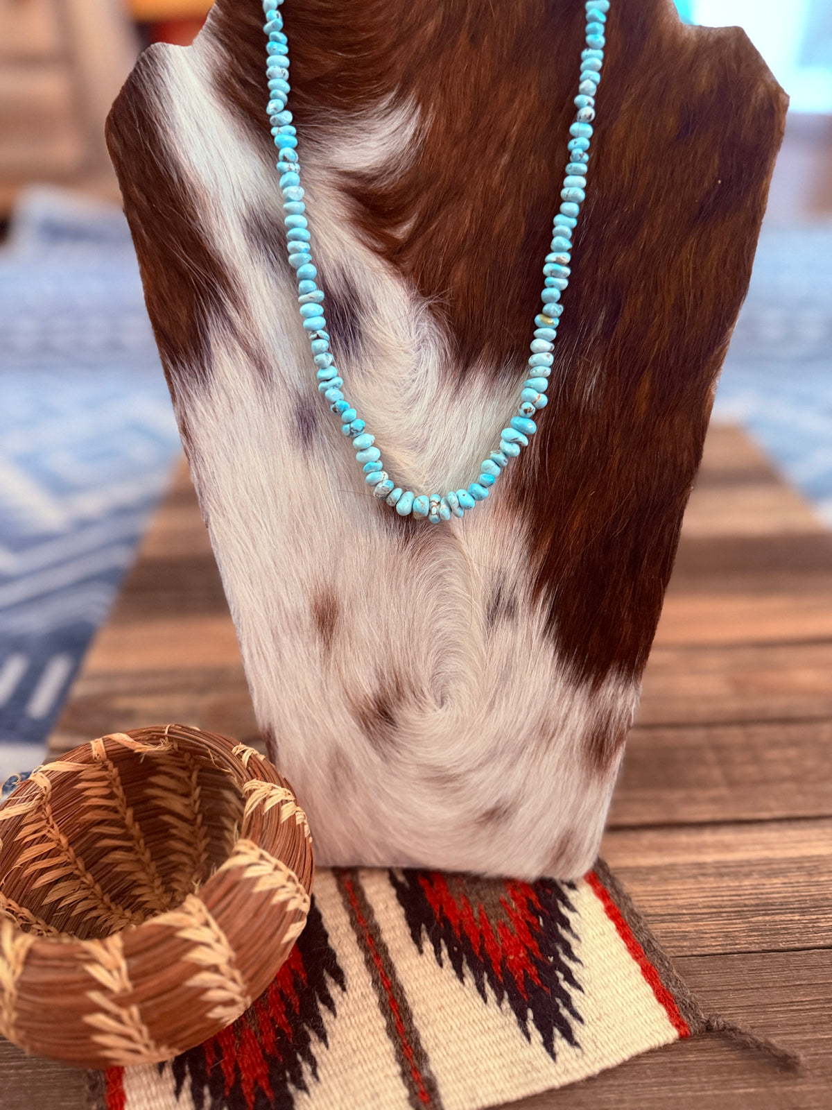 Handcrafted Turquoise 18" Beaded Necklace