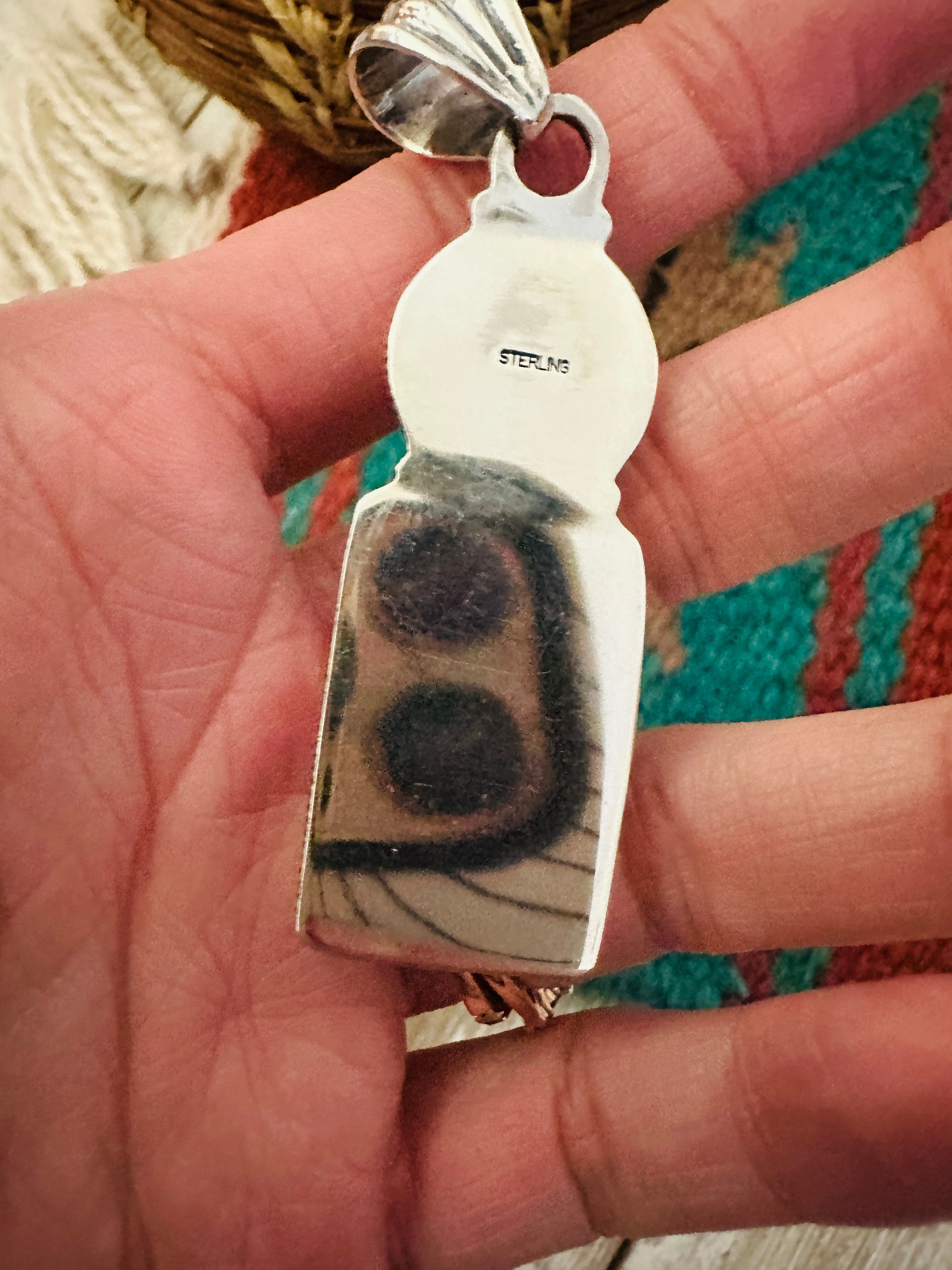 Handcrafted Sterling Silver, Spiny & Turquoise Pendant