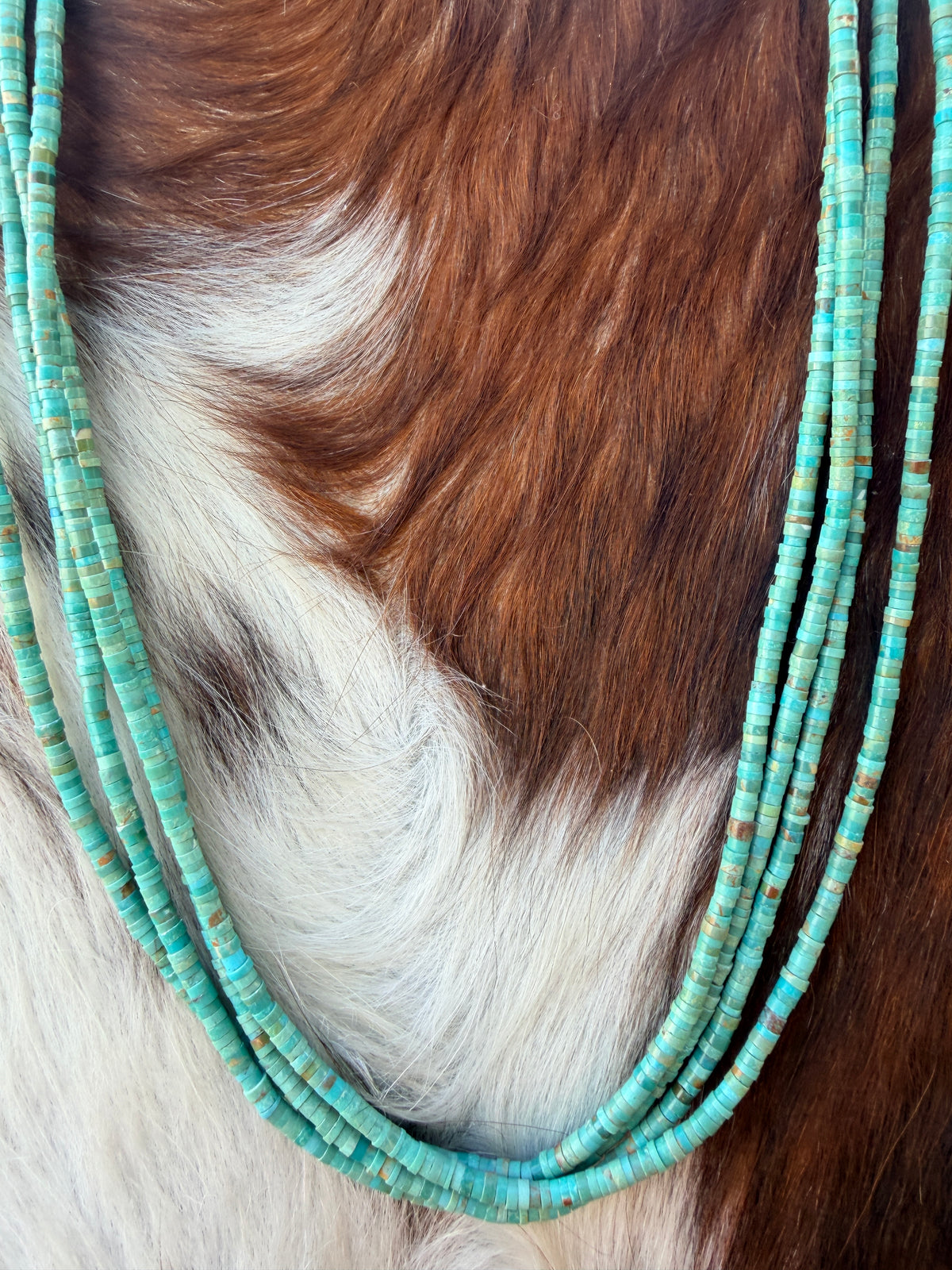 Old Pawn Handcrafted Turquoise Four-Strand Beaded 20” Necklace