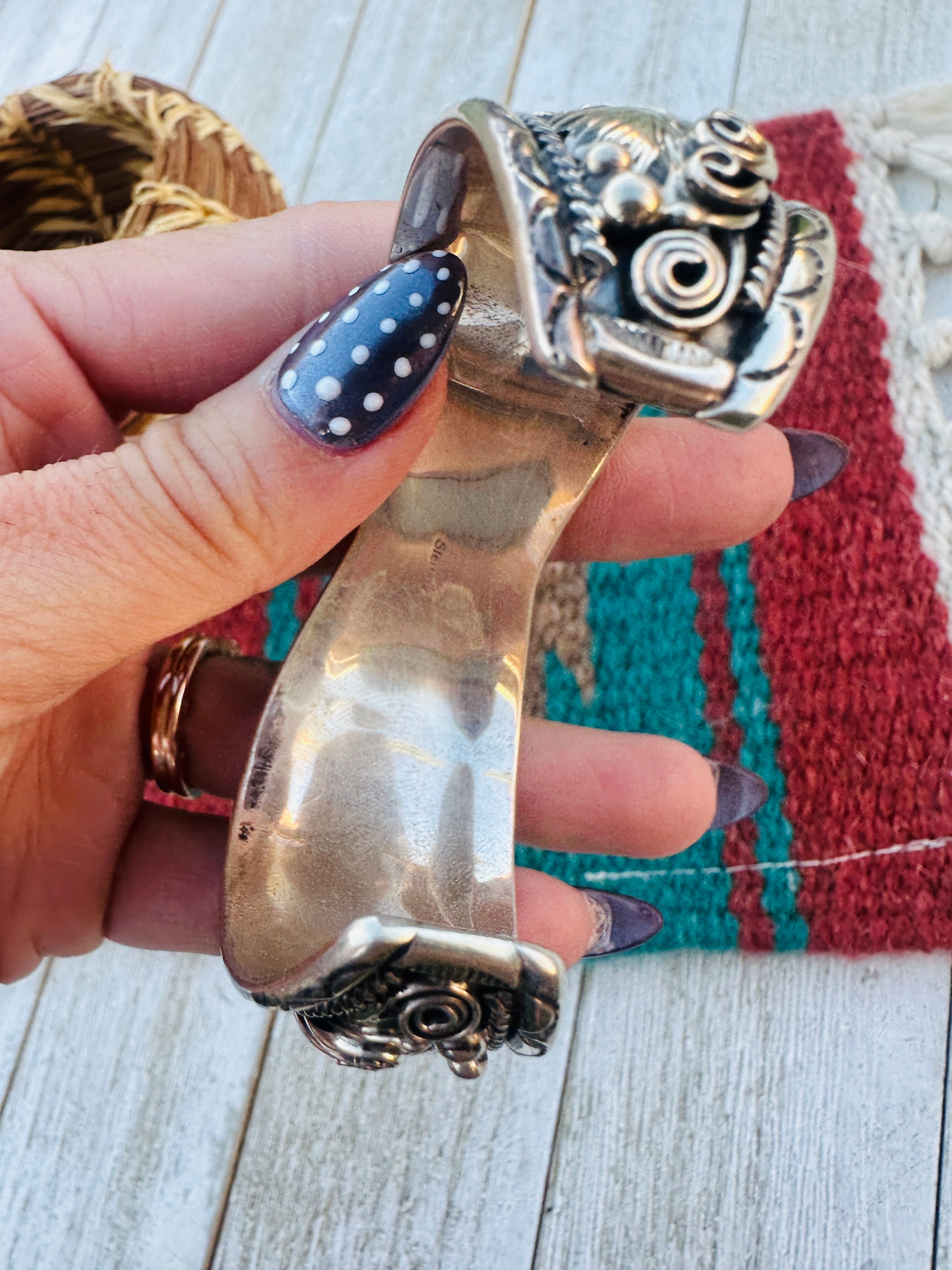 Handcrafted Old Pawn Sterling Silver Watch Cuff Bracelet