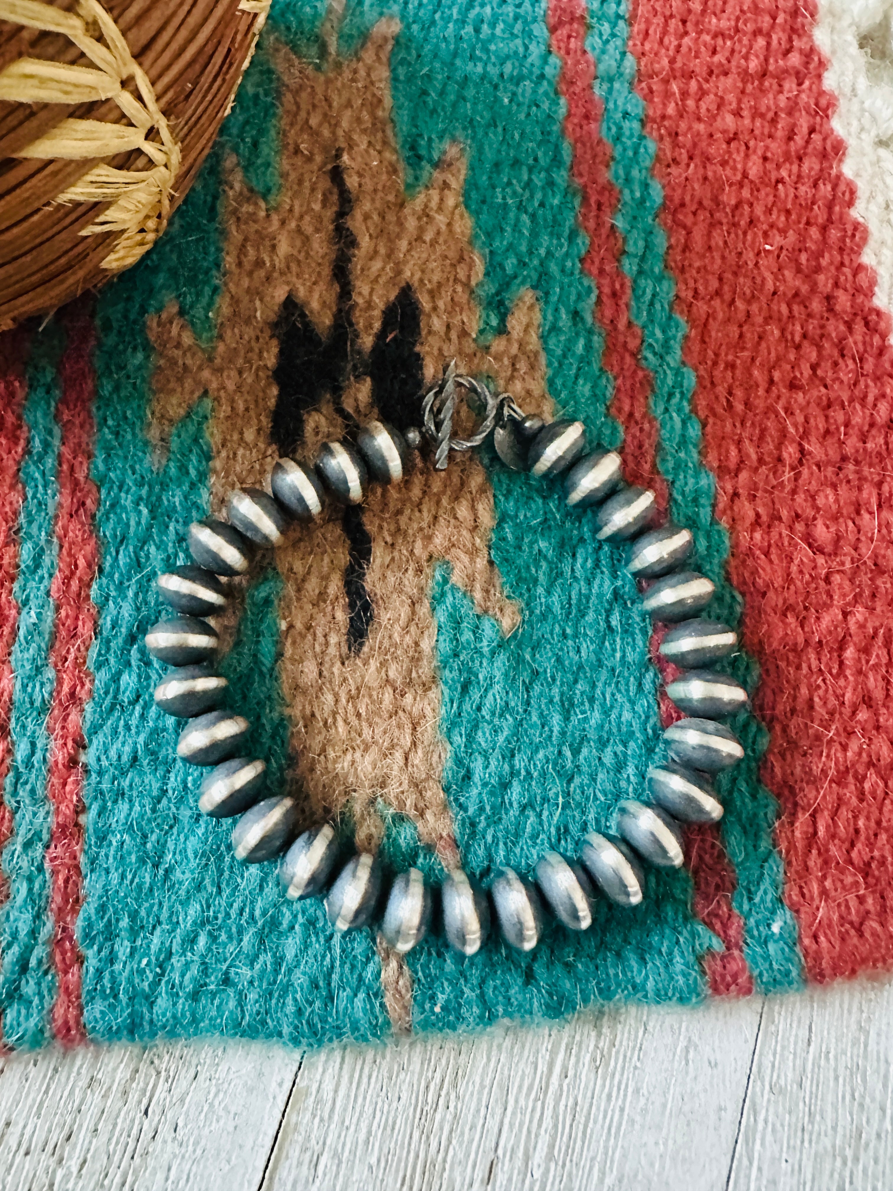 Handcrafted 9mm Saucer Sterling Silver Pearl Beaded Bracelet