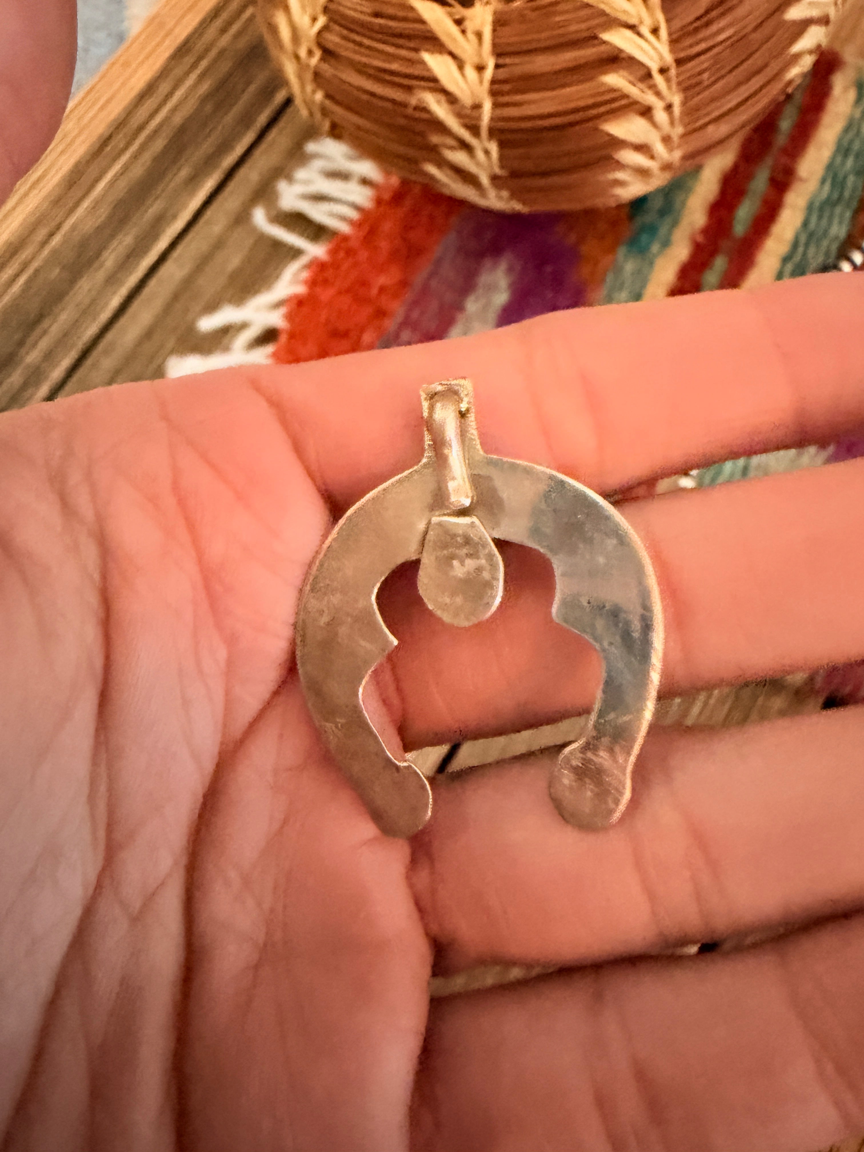 Handcrafted Sterling Silver & Turquoise Naja Pendant