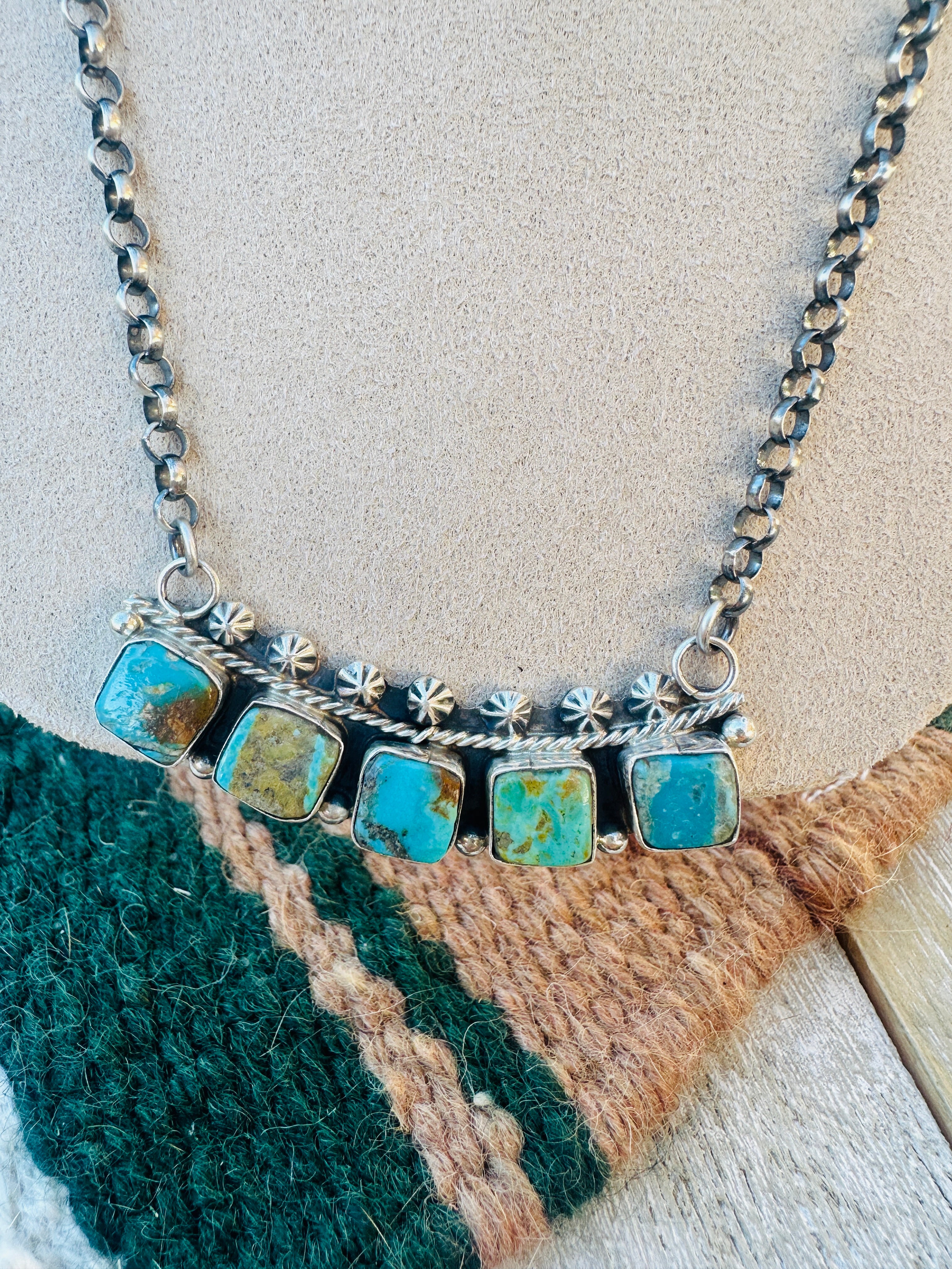 Handcrafted Turquoise & Sterling Silver Necklace by Jacqueline Silver