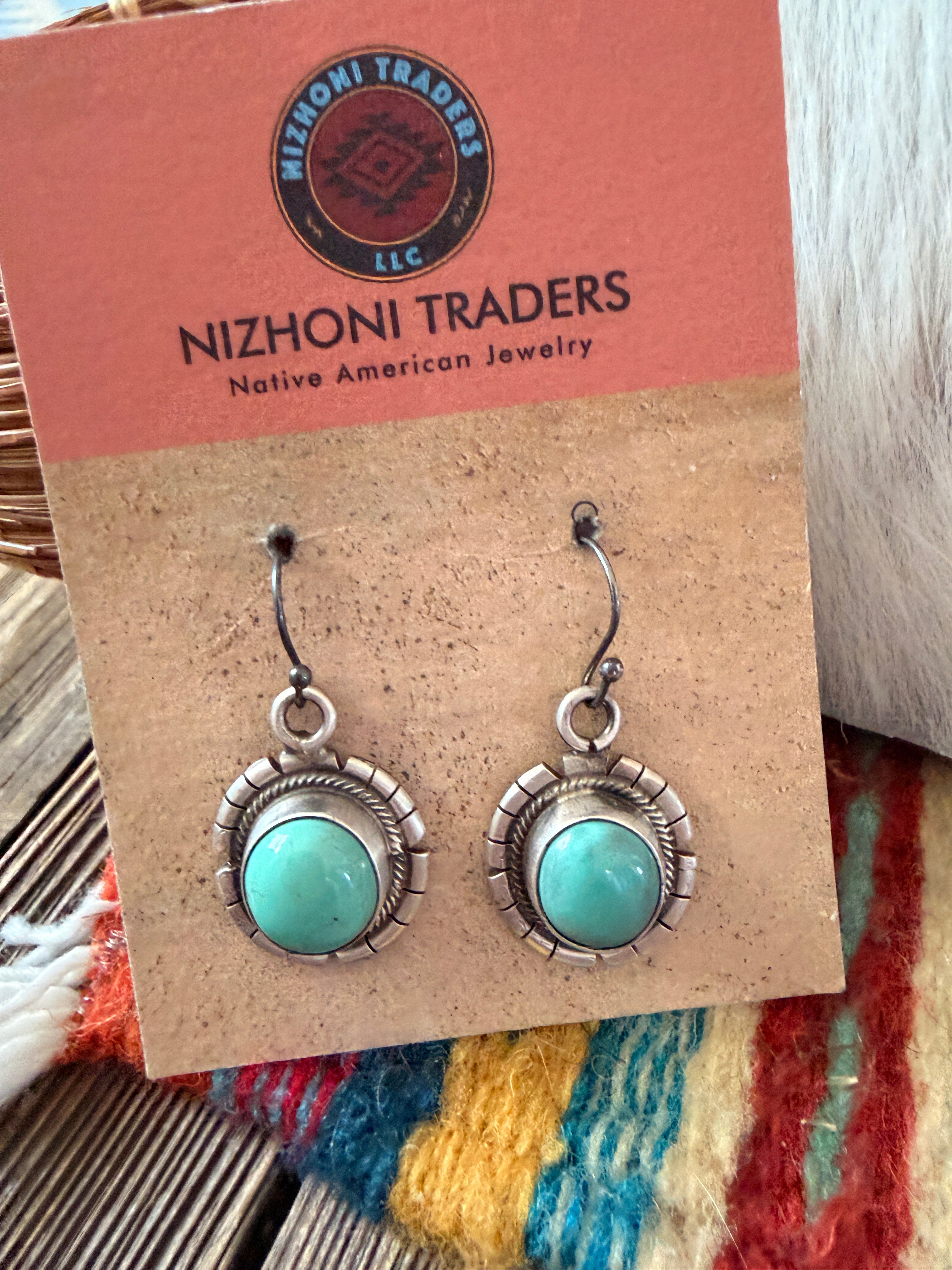 Handcrafted Turquoise & Sterling Silver Necklace and Earring Set