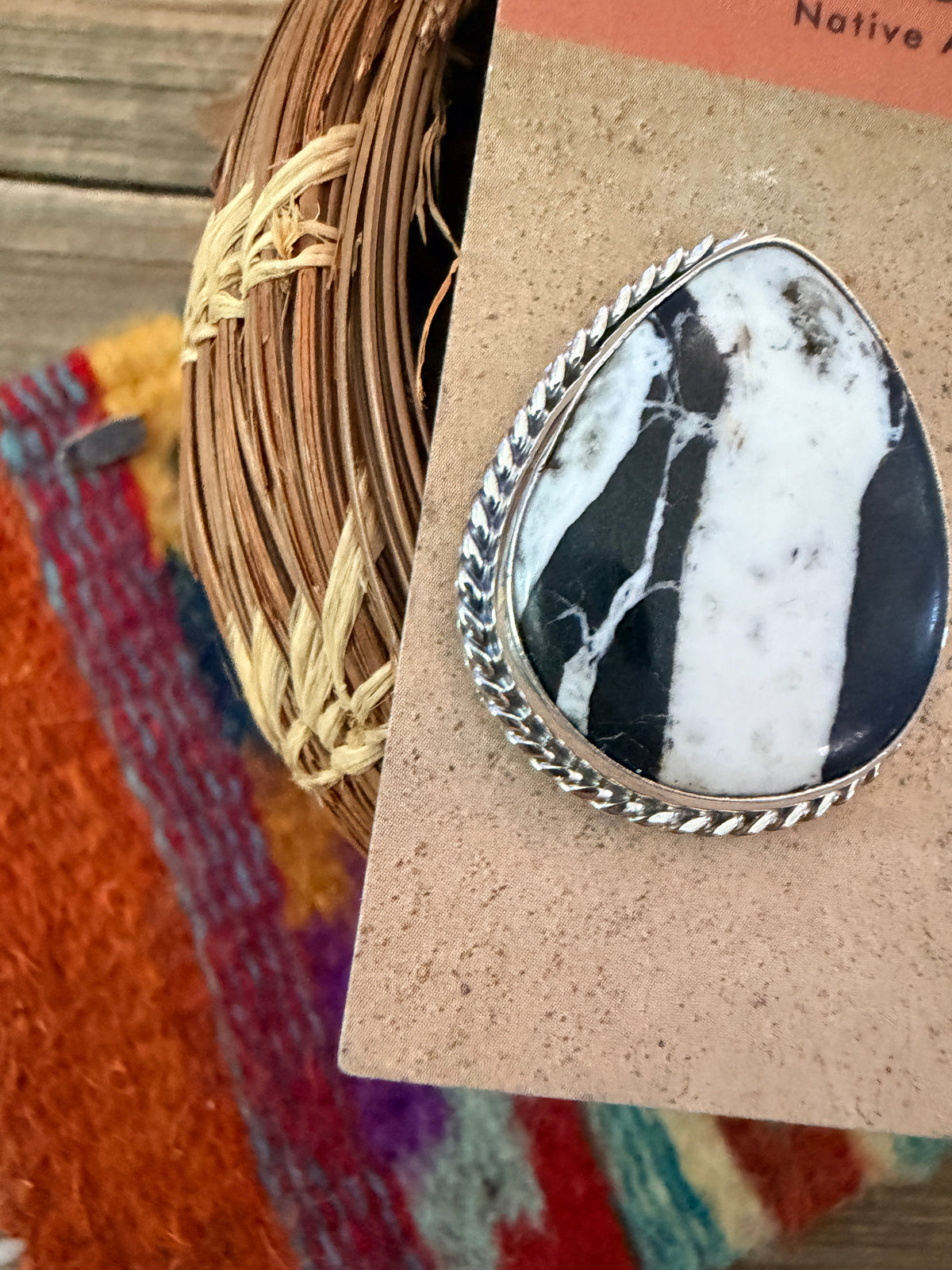 Handcrafted White Buffalo & Sterling Silver Post Earrings