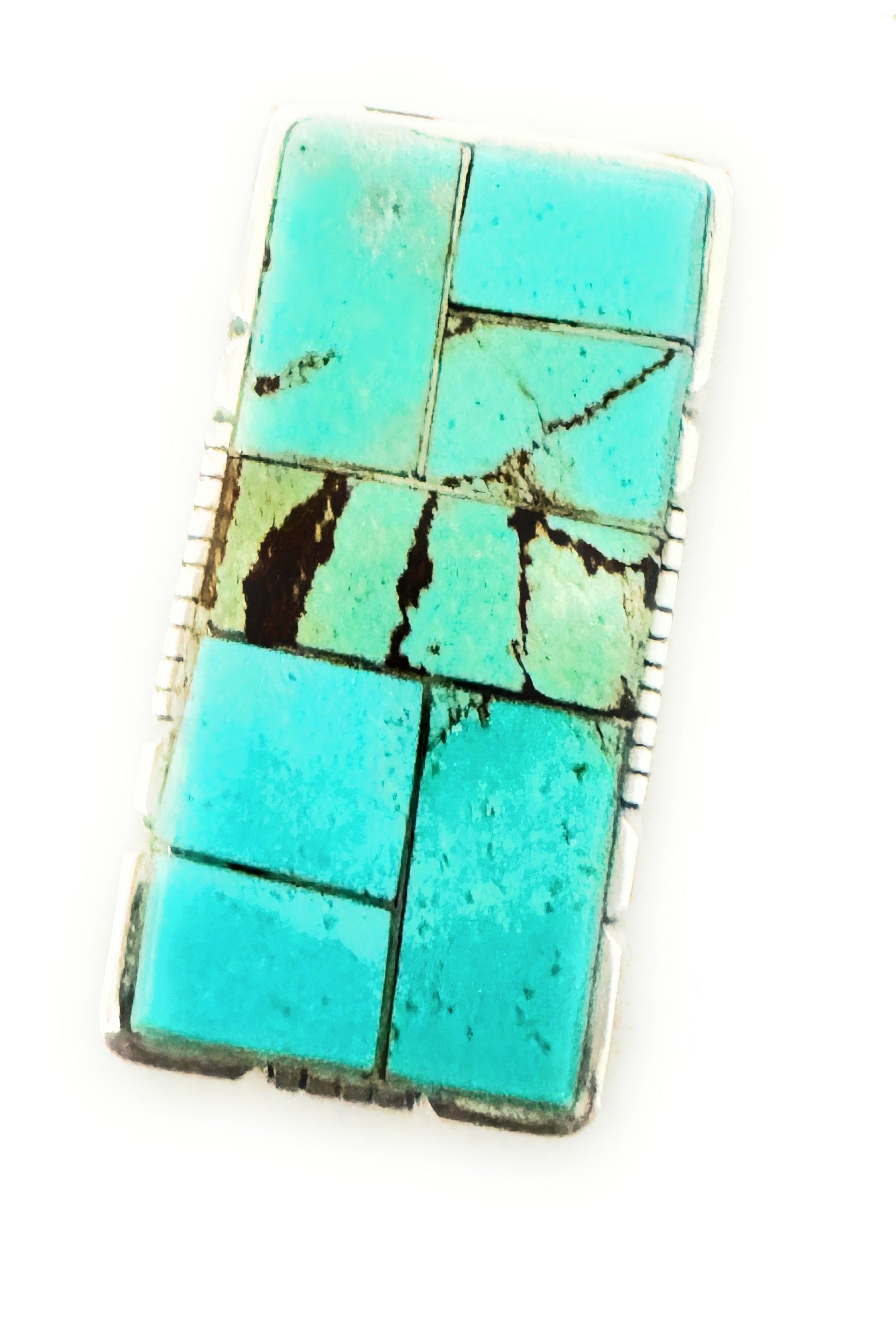 Navajo Turquoise & Sterling Silver Inlay Money Clip