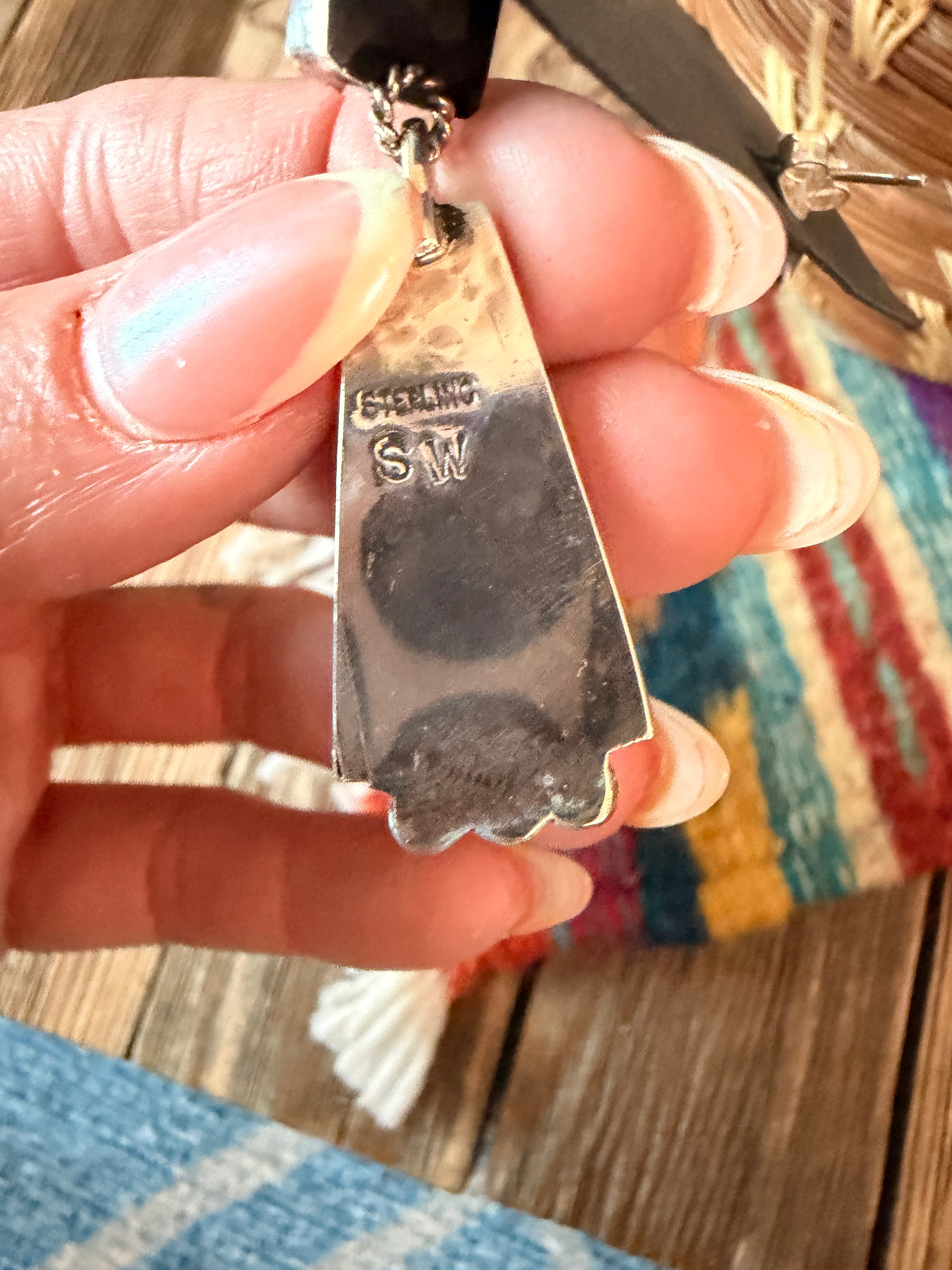 Handcrafted Orange Spiny And Sterling Silver Dangle Earrings