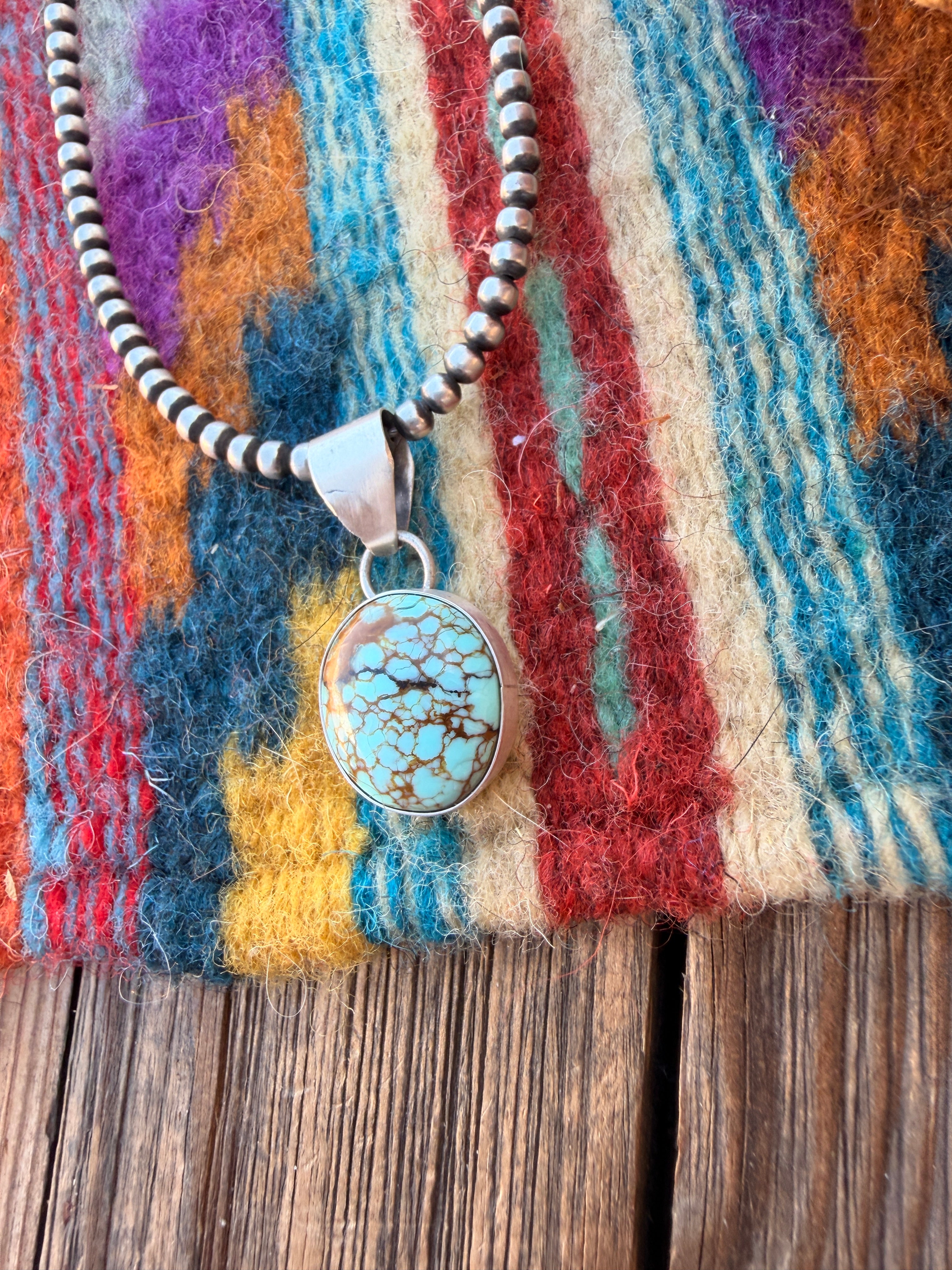 Handcrafted Sterling Silver & Turquoise Pendant by Susie Cooke