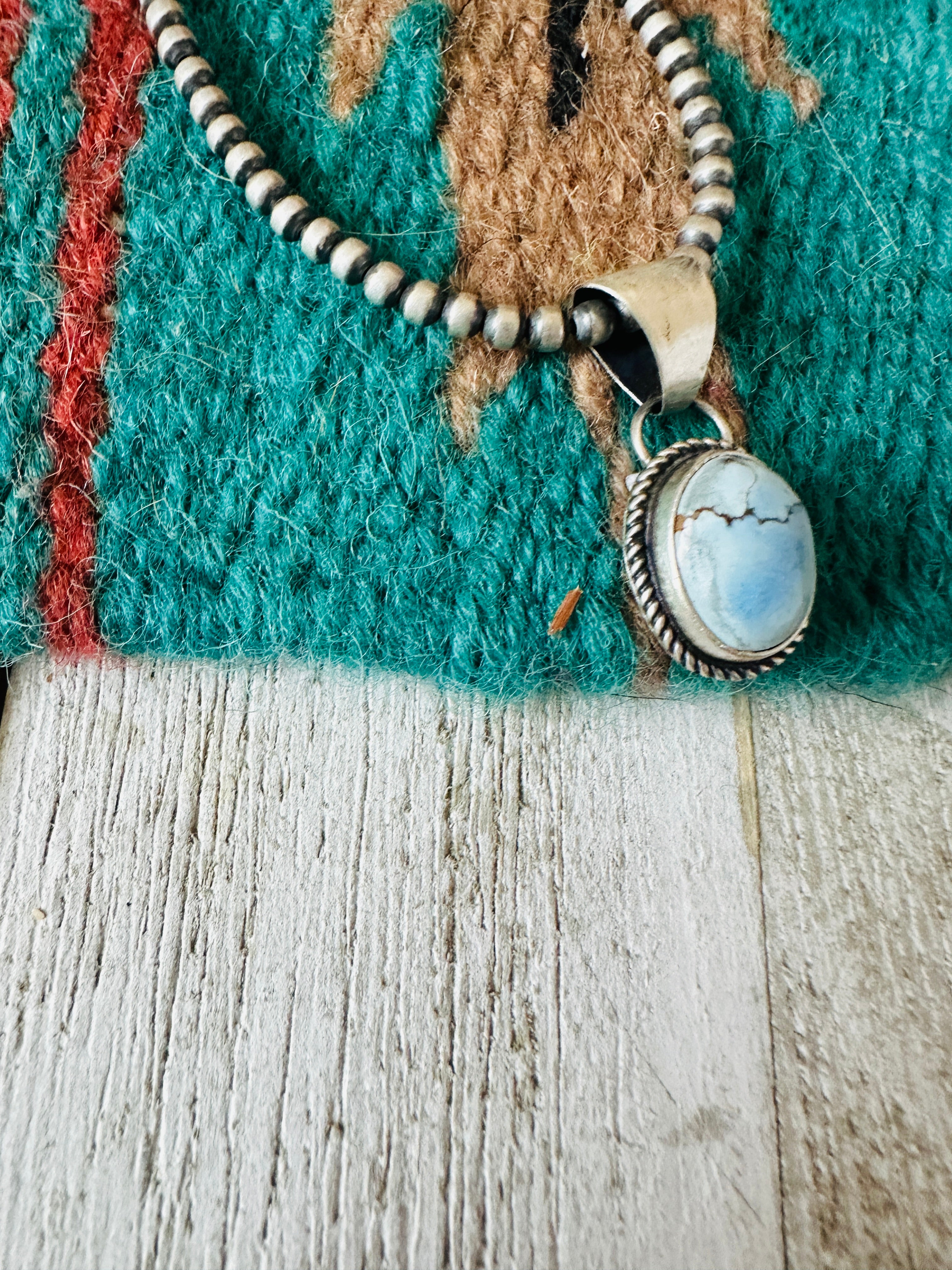 Navajo Sterling Silver & Golden Hills Turquoise Pendant