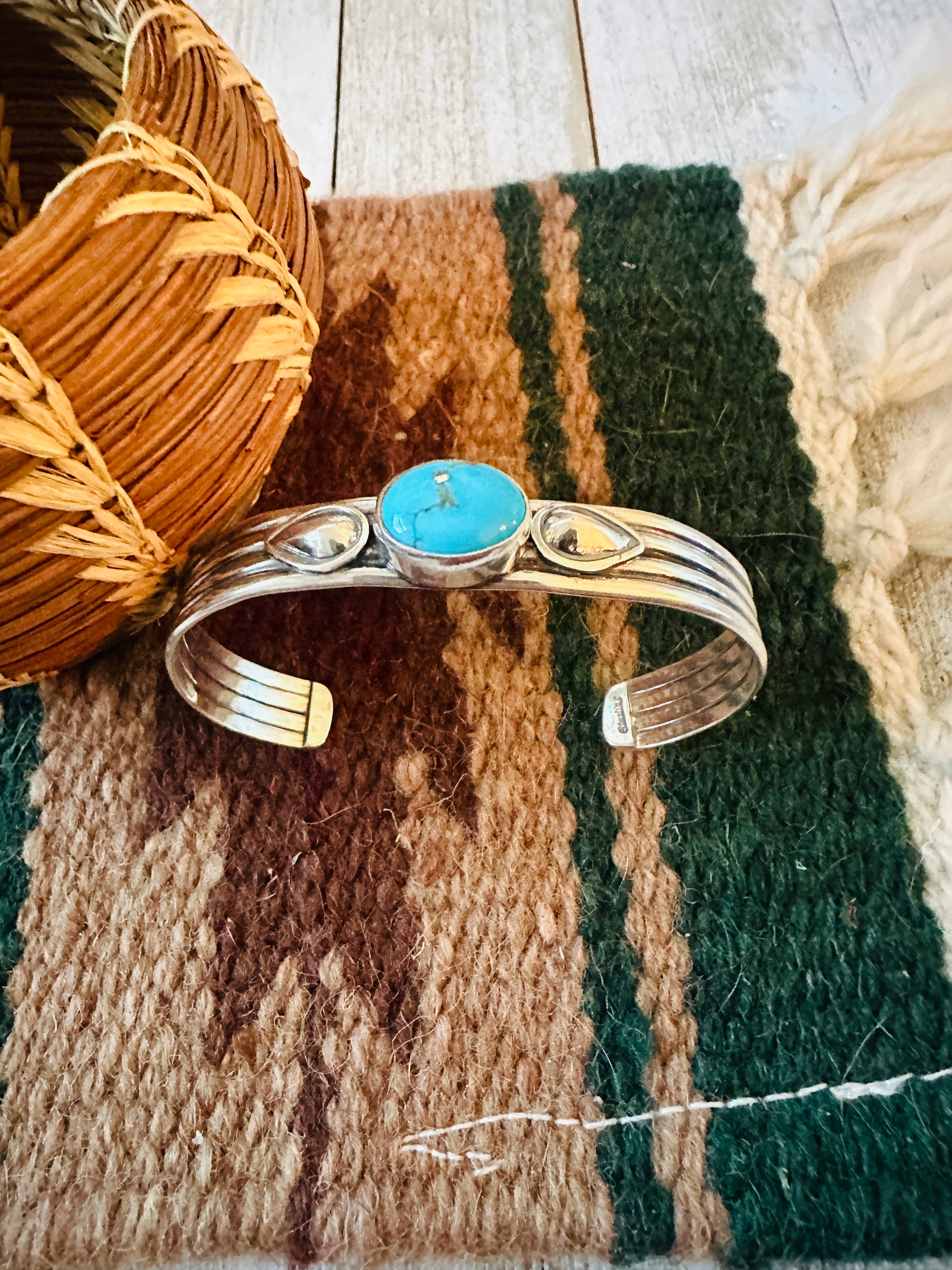 Navajo Turquoise & Sterling Silver Cuff Bracelet