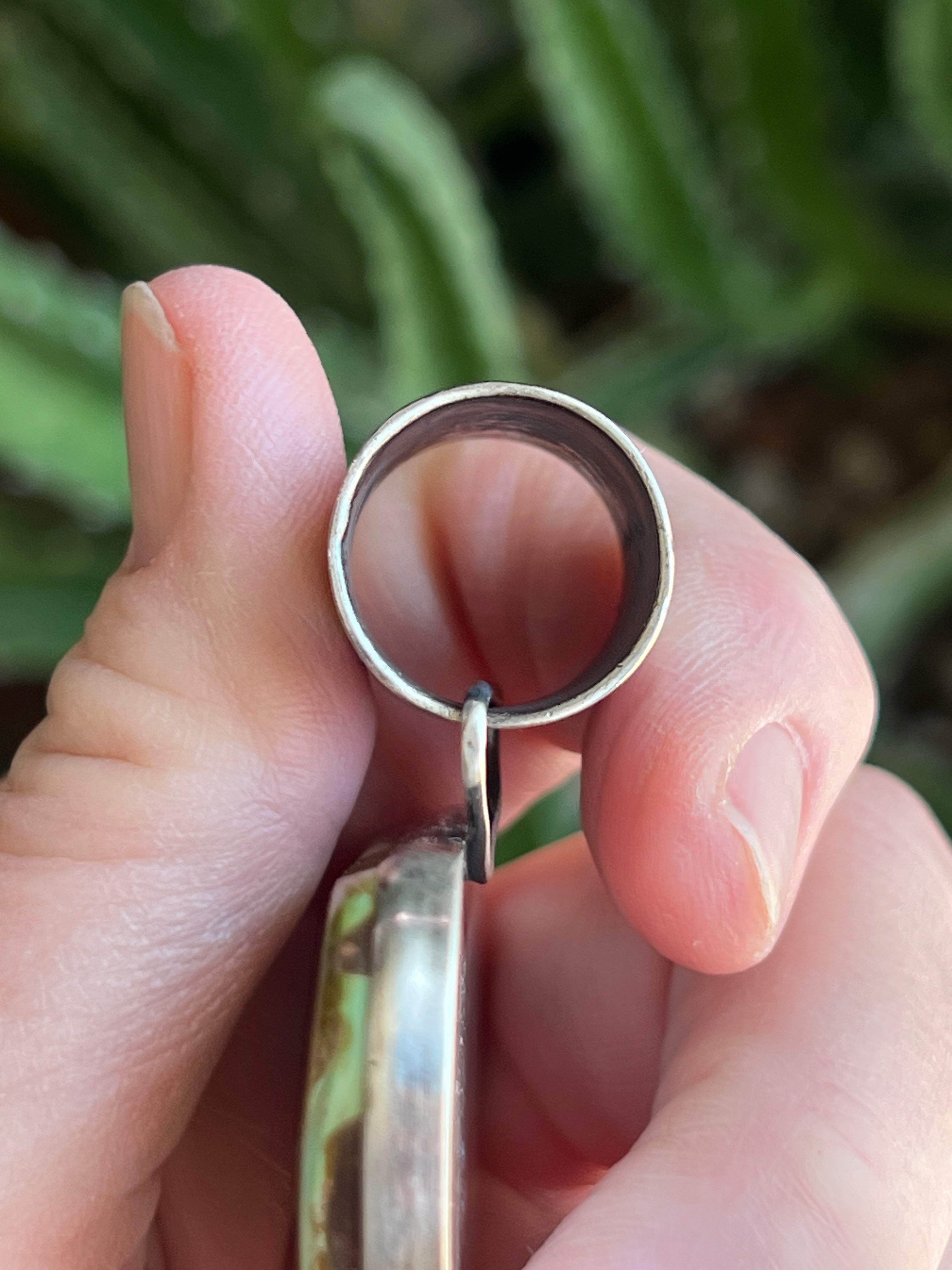 Handcrafted Sterling Silver and Royston Turquoise Solo Pendant by Angela Martin