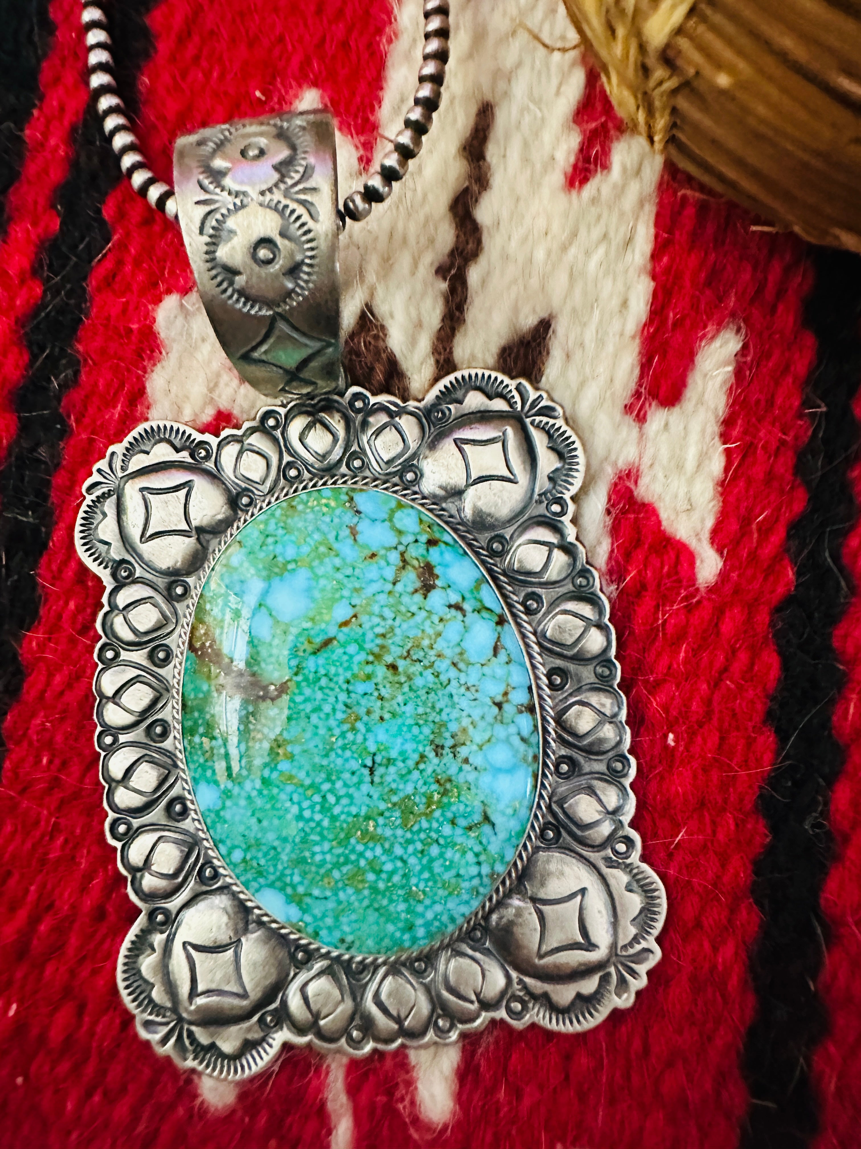 Handcrafted Sterling Silver & Sonoran Mountain Turquoise Pendant by Randy Boyd