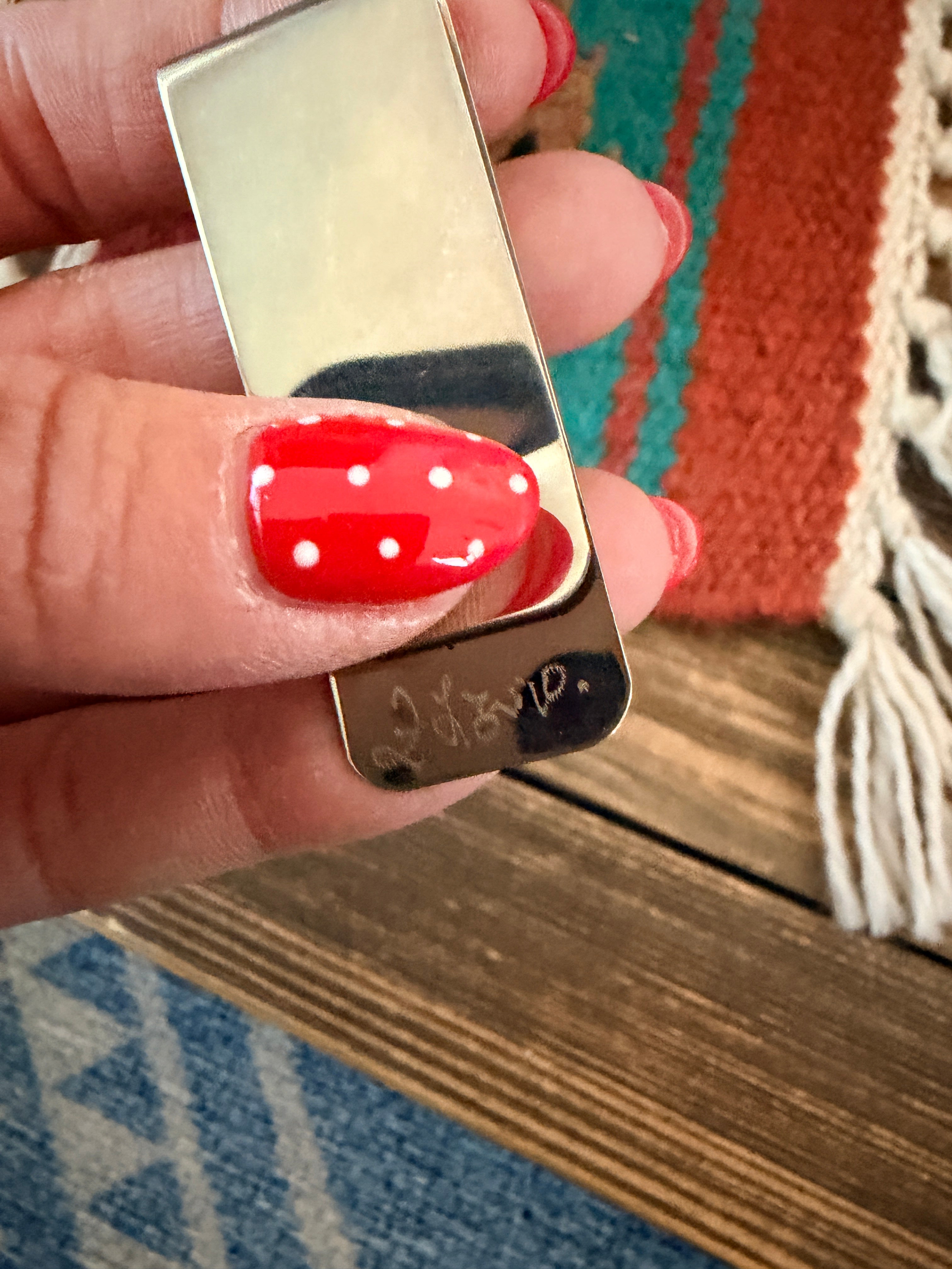 Handcrafted Multi Stone & Sterling Silver Inlay Money Clip