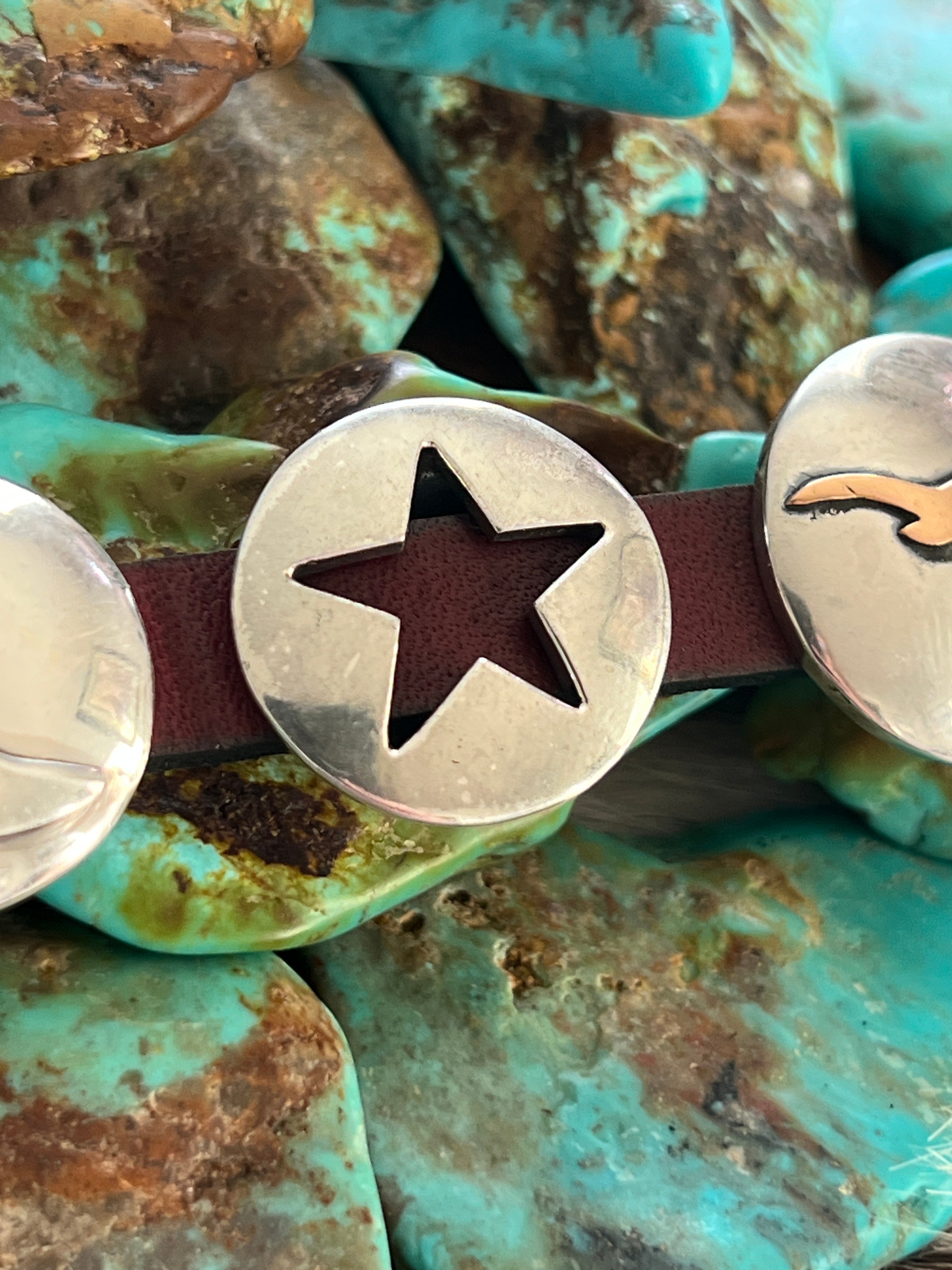 Sterling Silver Concho Slide with Star Cut Out