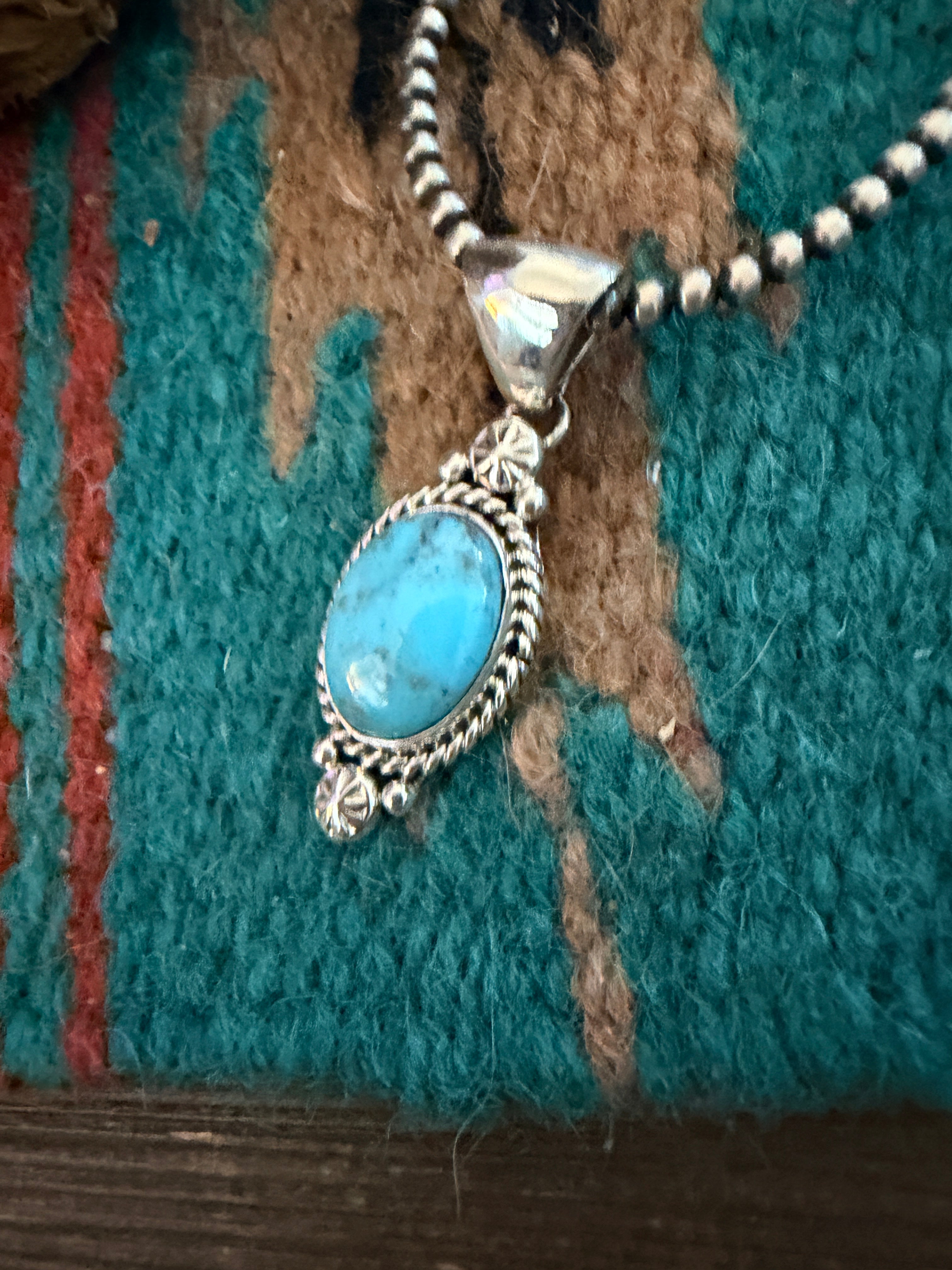 Handcrafted Sterling Silver and Turquoise Pendant