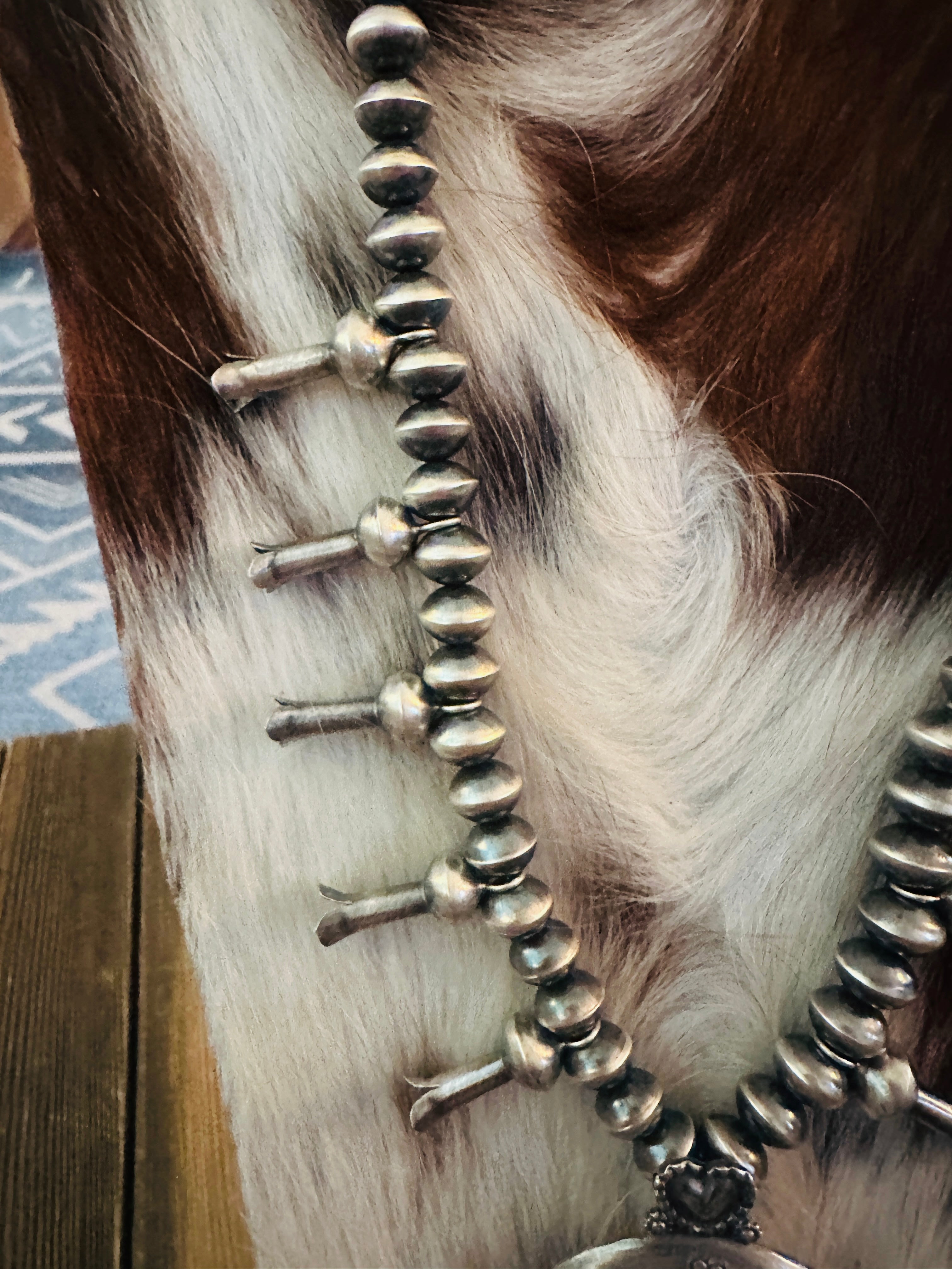 Handcrafted Sterling Silver Heart Squash Blossom Necklace