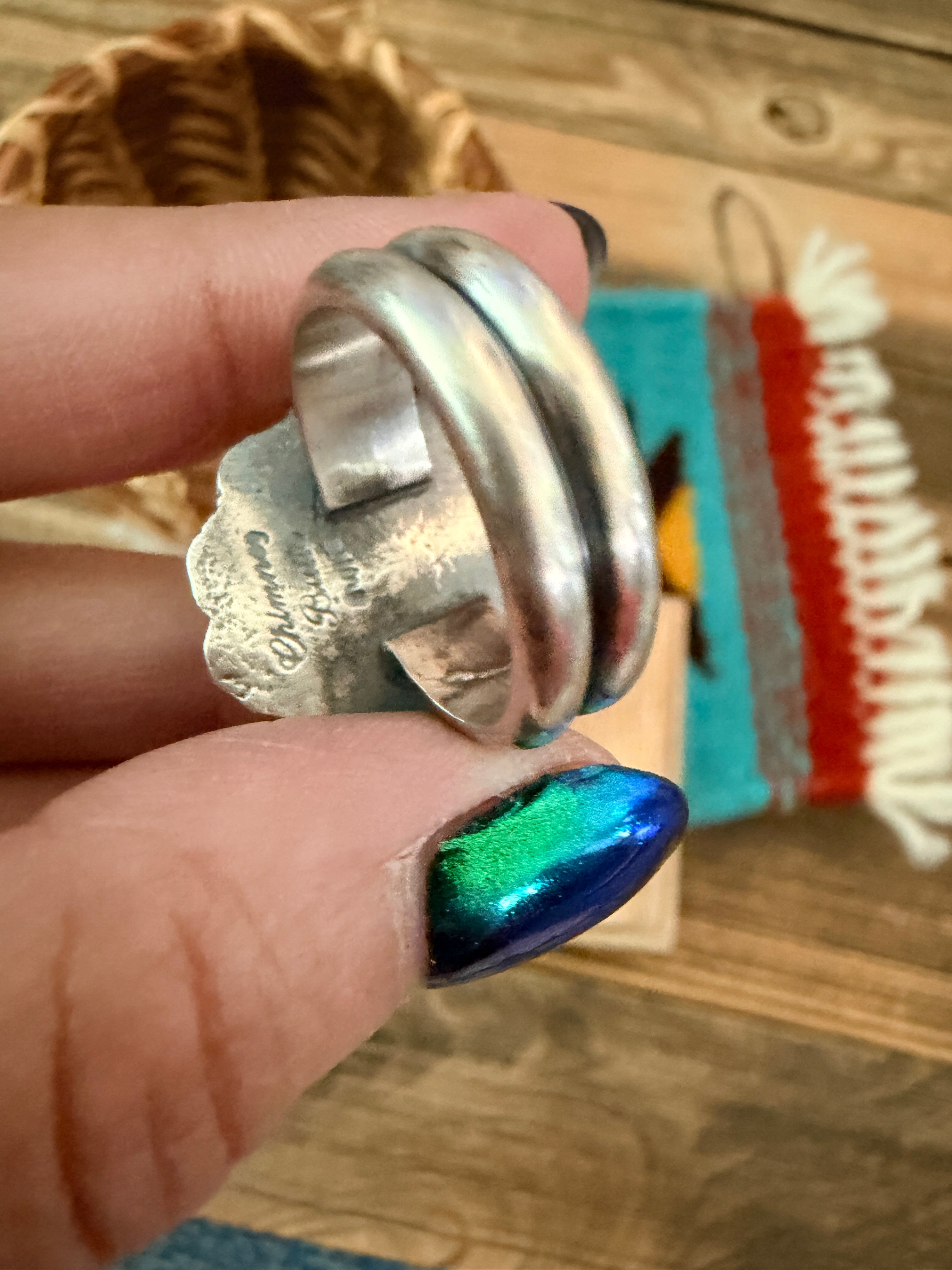 Handcrafted Sterling Silver Flower Ring size 8 by Chimney Butte
