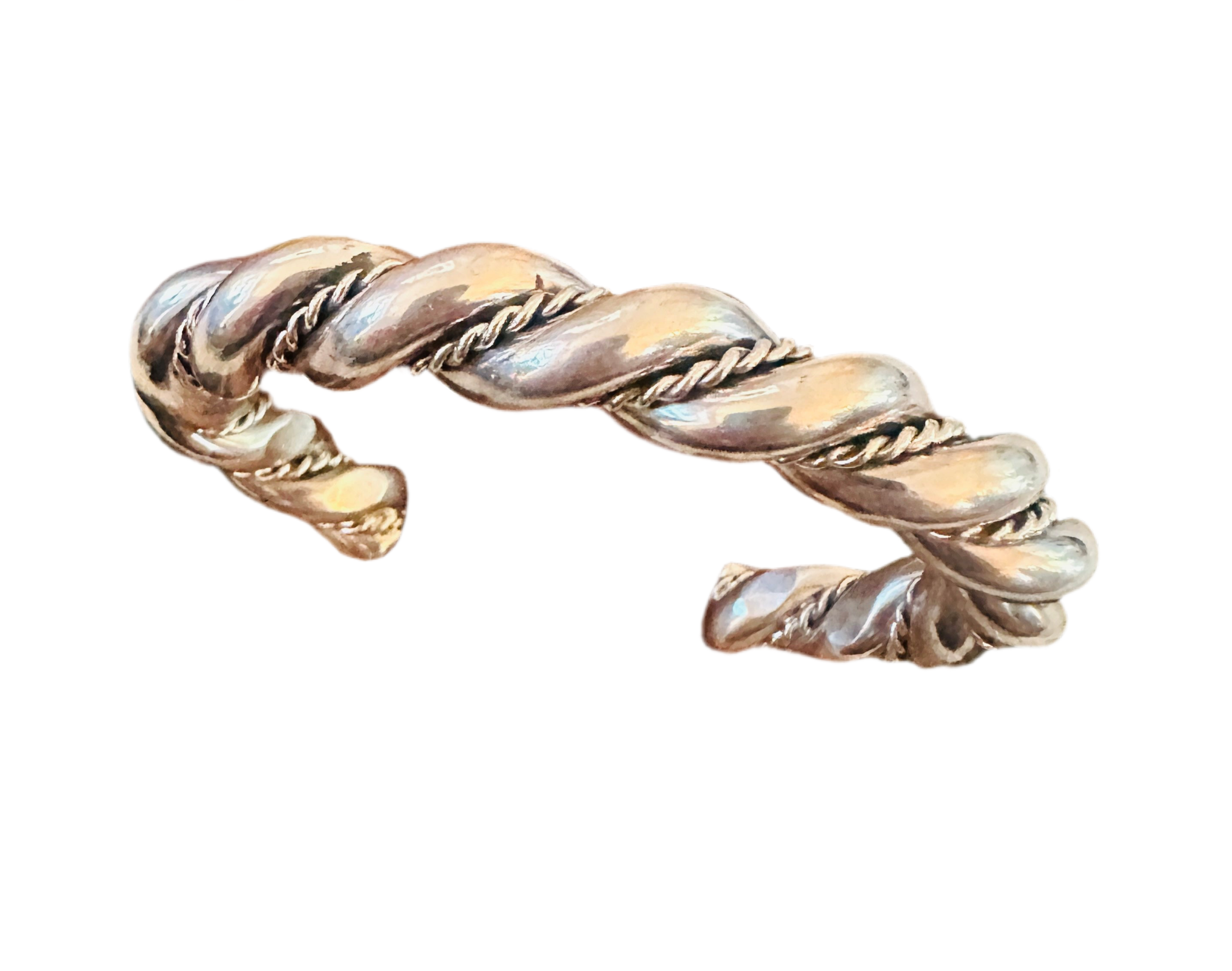 Handcrafted Twisted Sterling Silver Cuff Bracelet
