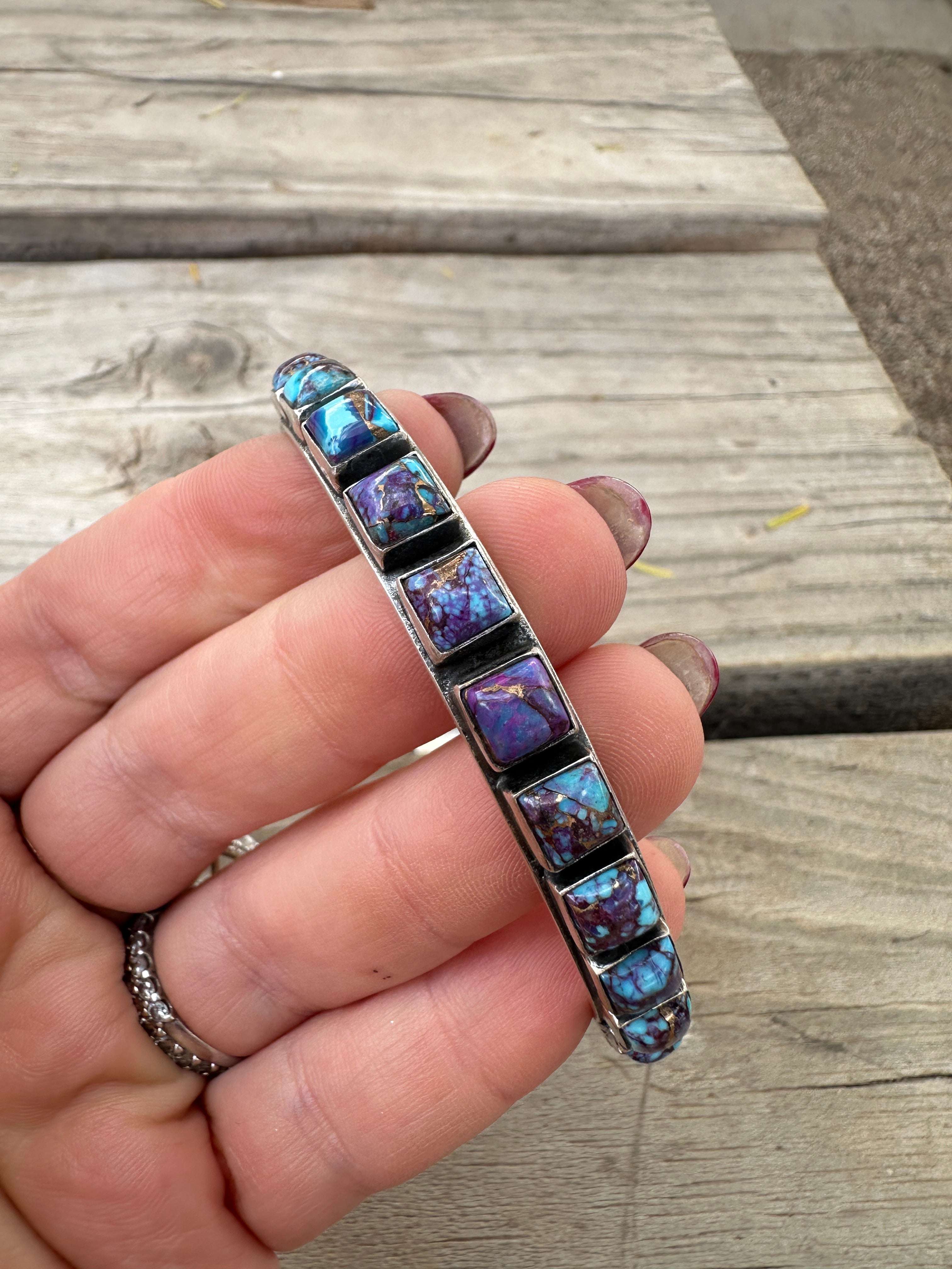 Handmade Purple Dream Mojave & Sterling Silver Cuff Bracelet