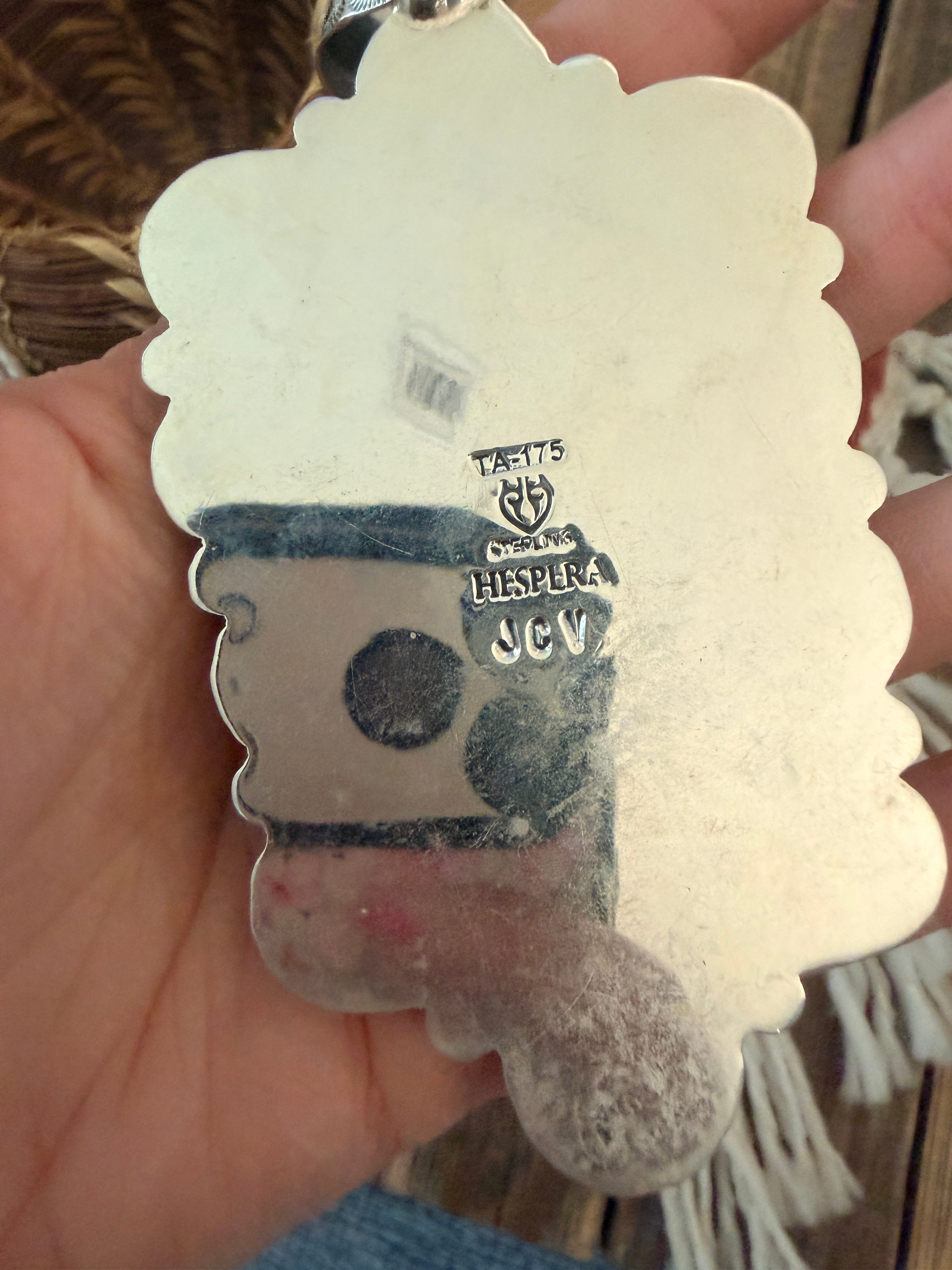 Handmade Sterling Silver & Turquoise Katrina Day of the Dead Pendant by Jesus Vega