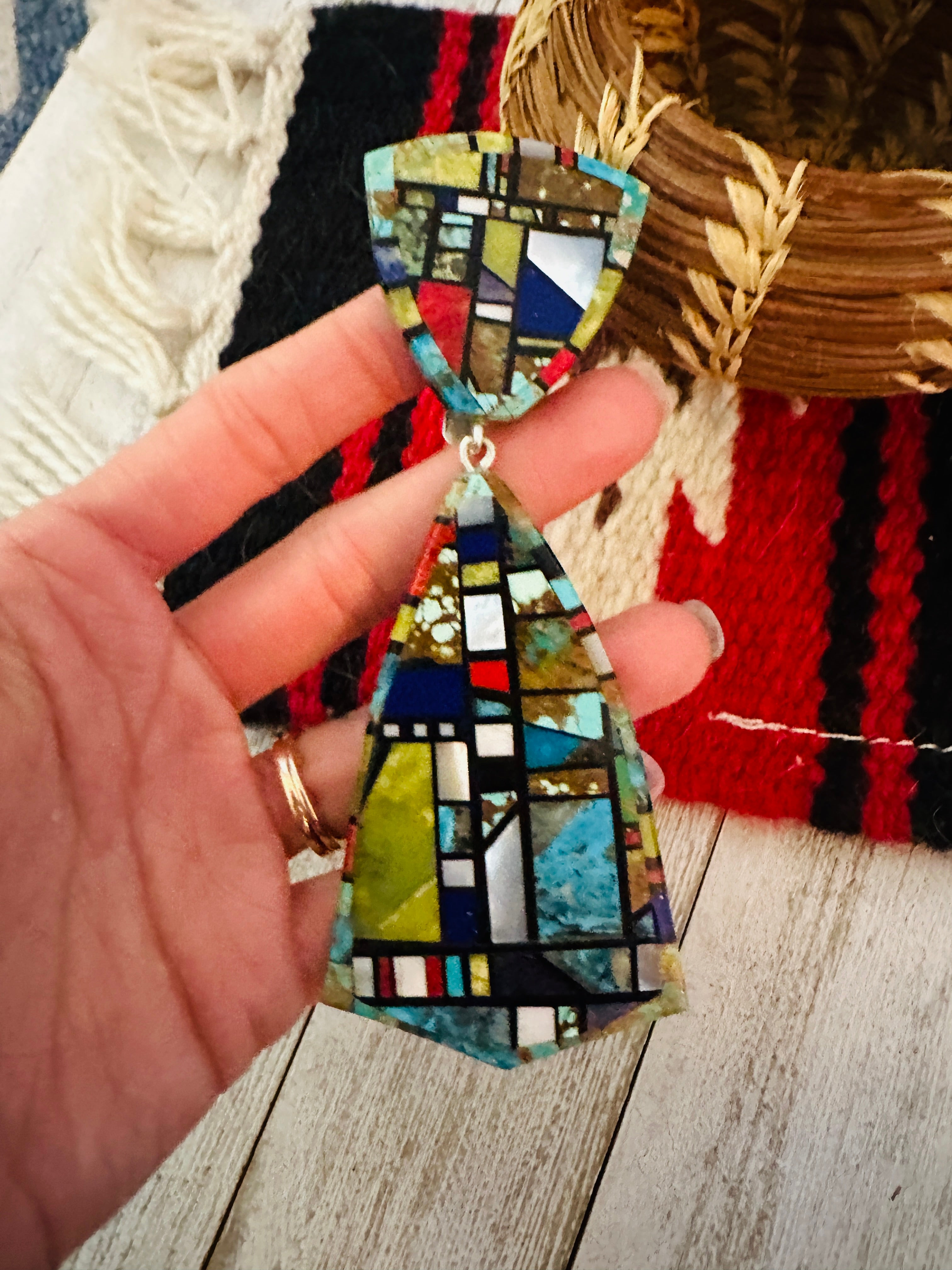 Santo Domingo Multi Stone Inlay Pendant