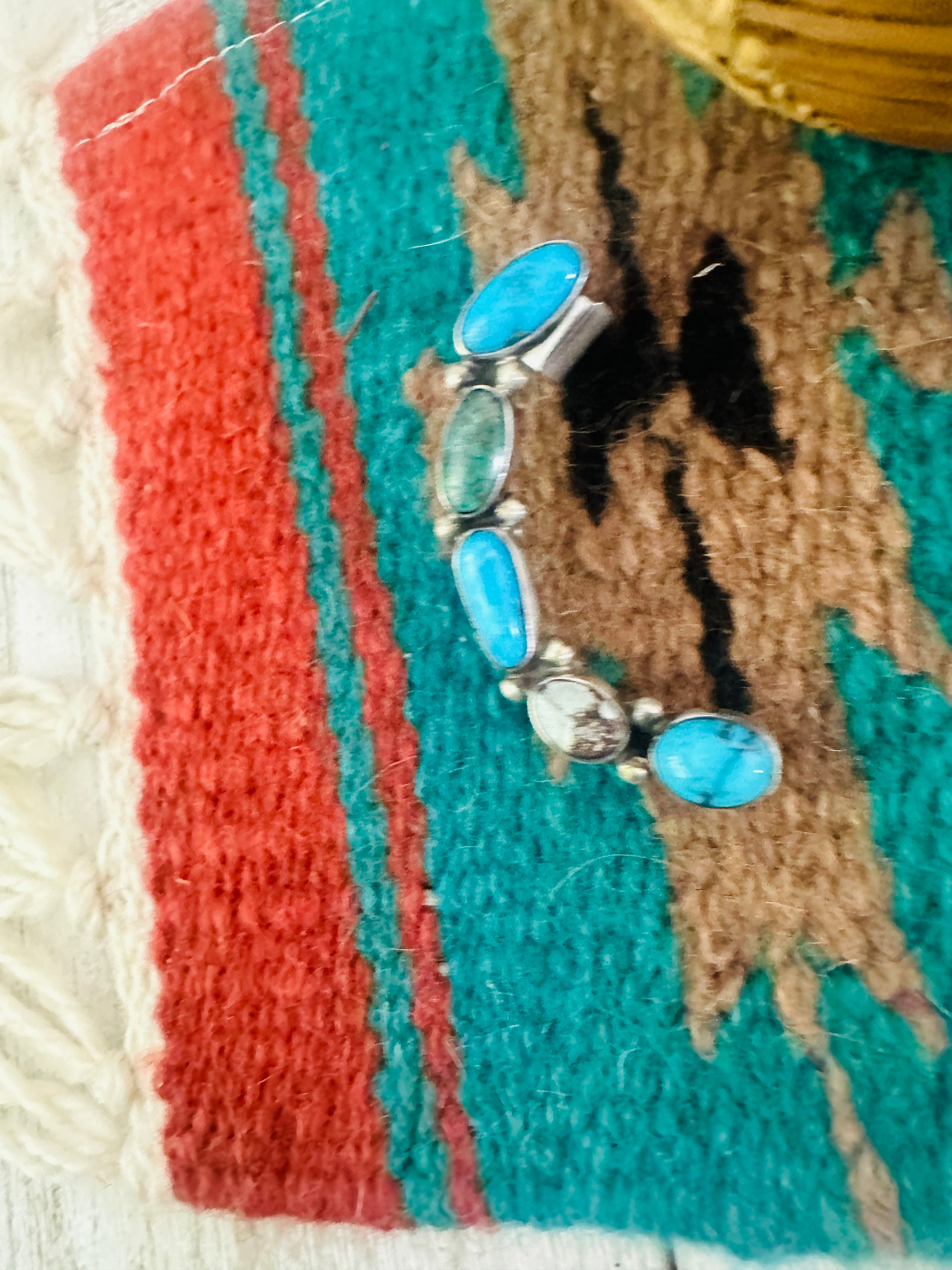 Navajo Sterling Silver & Turquoise Right Ear Cuff