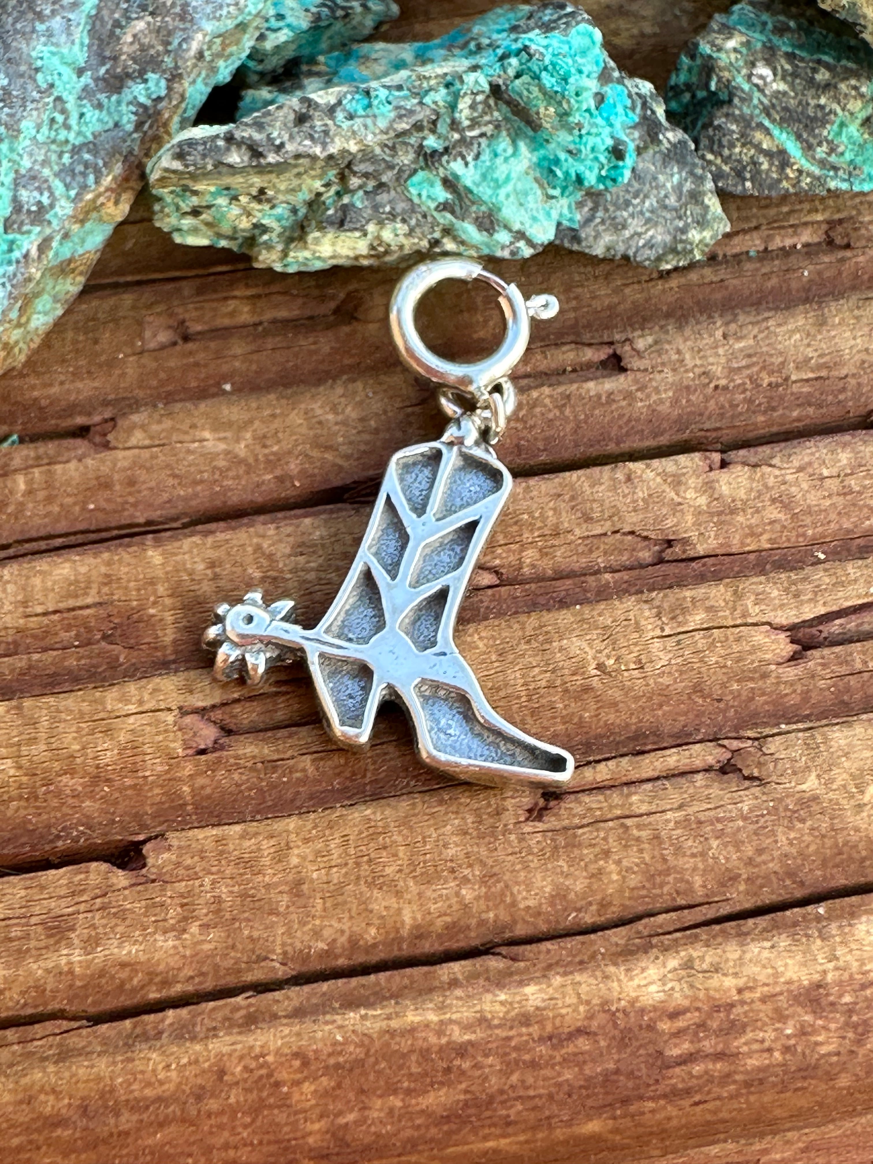 Navajo Crafted Sterling Silver Cowboy Boot Charm