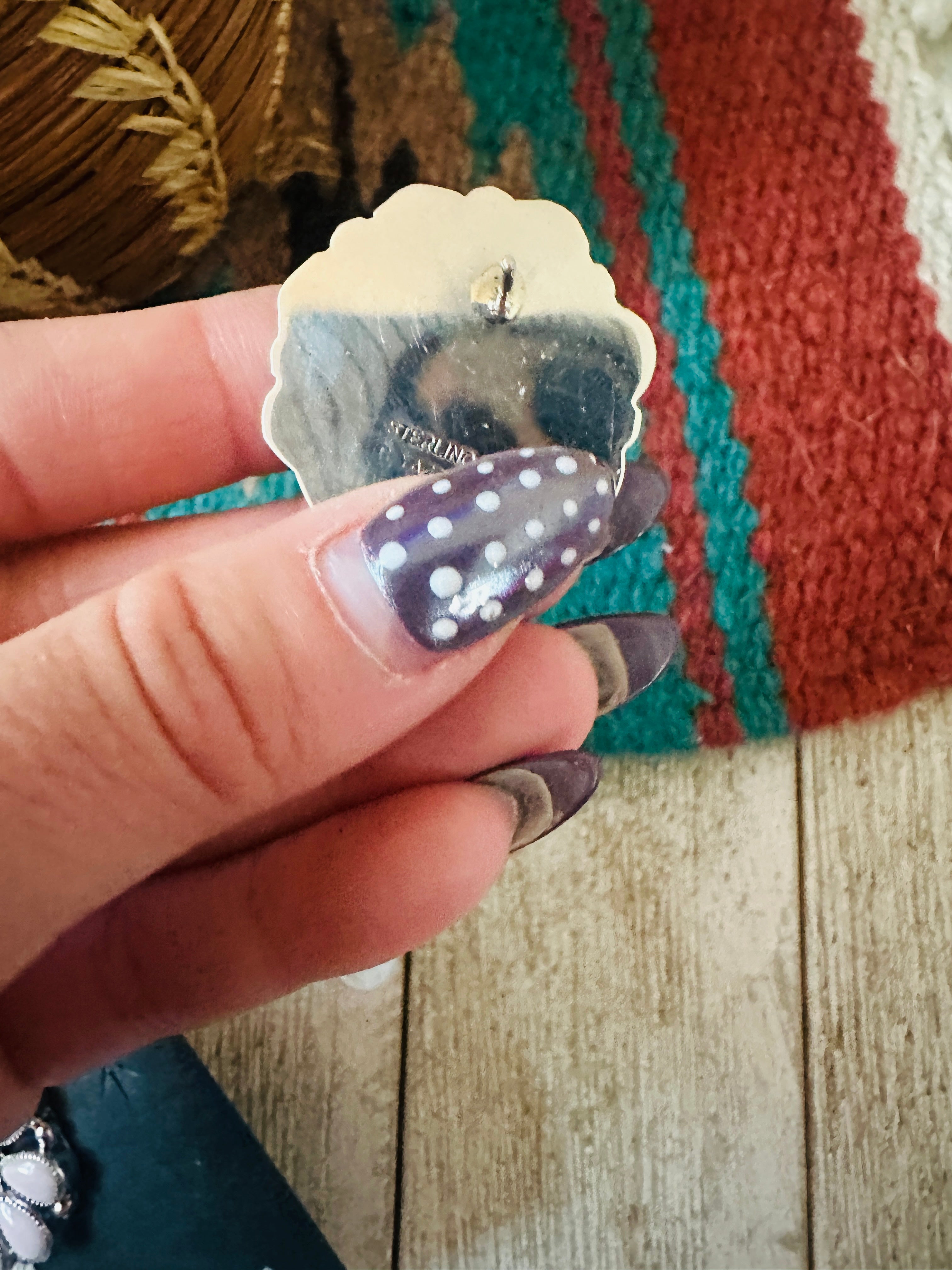 Handcrafted Queen Pink Conch & Sterling Silver Cluster Post Earrings