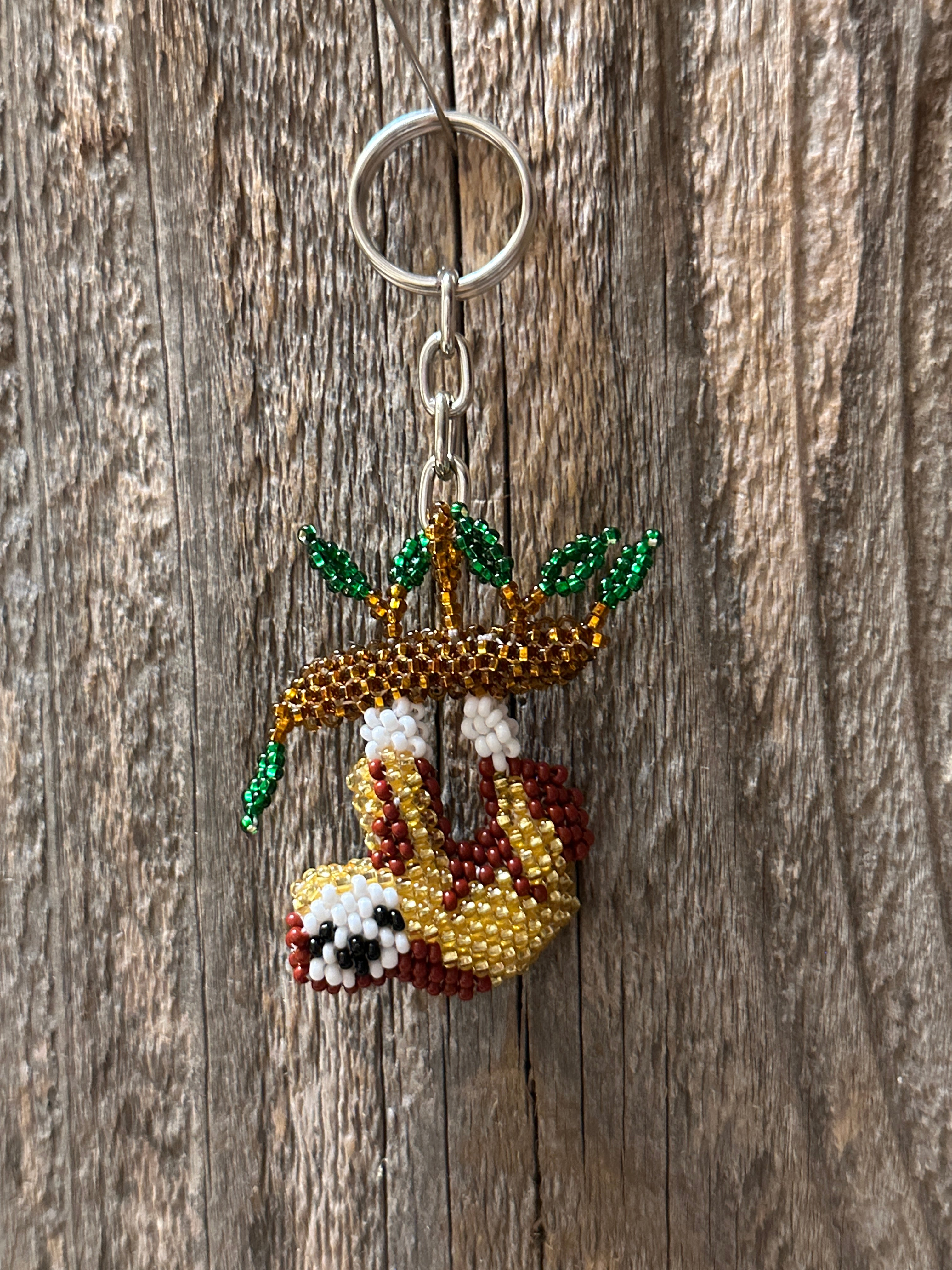 Handmade Beaded Sloth Keychain