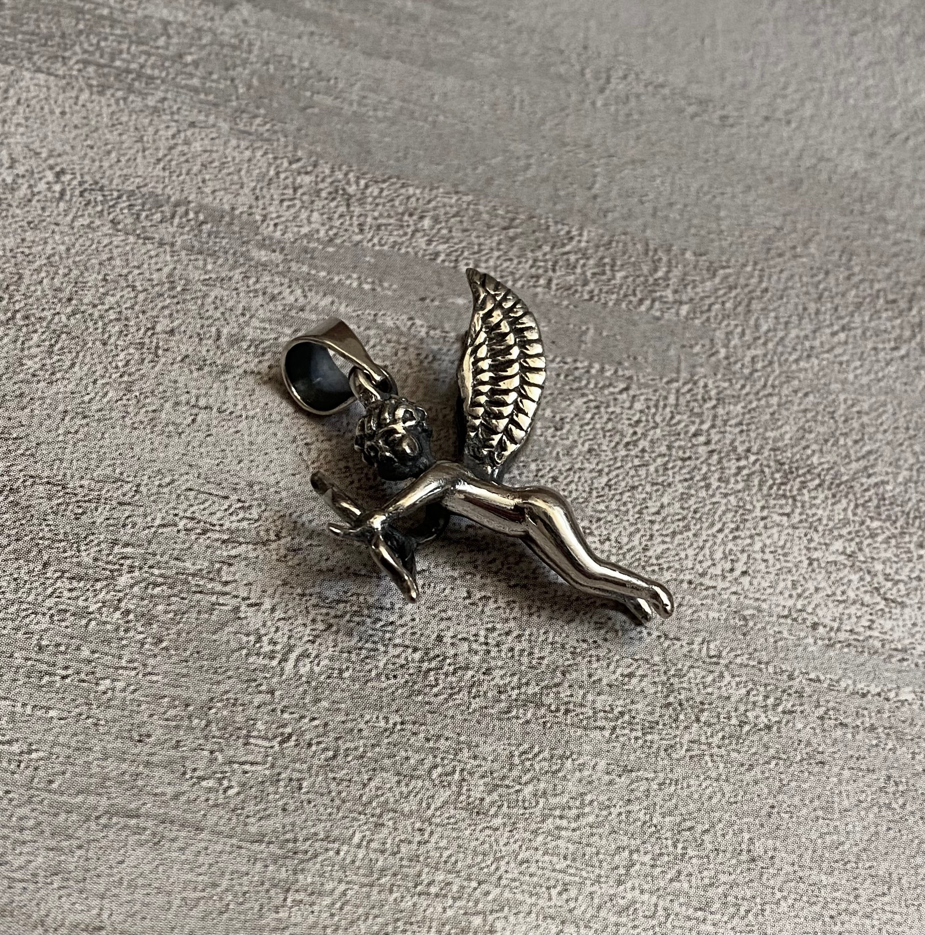 Sterling Silver Cupid Angel Pendant