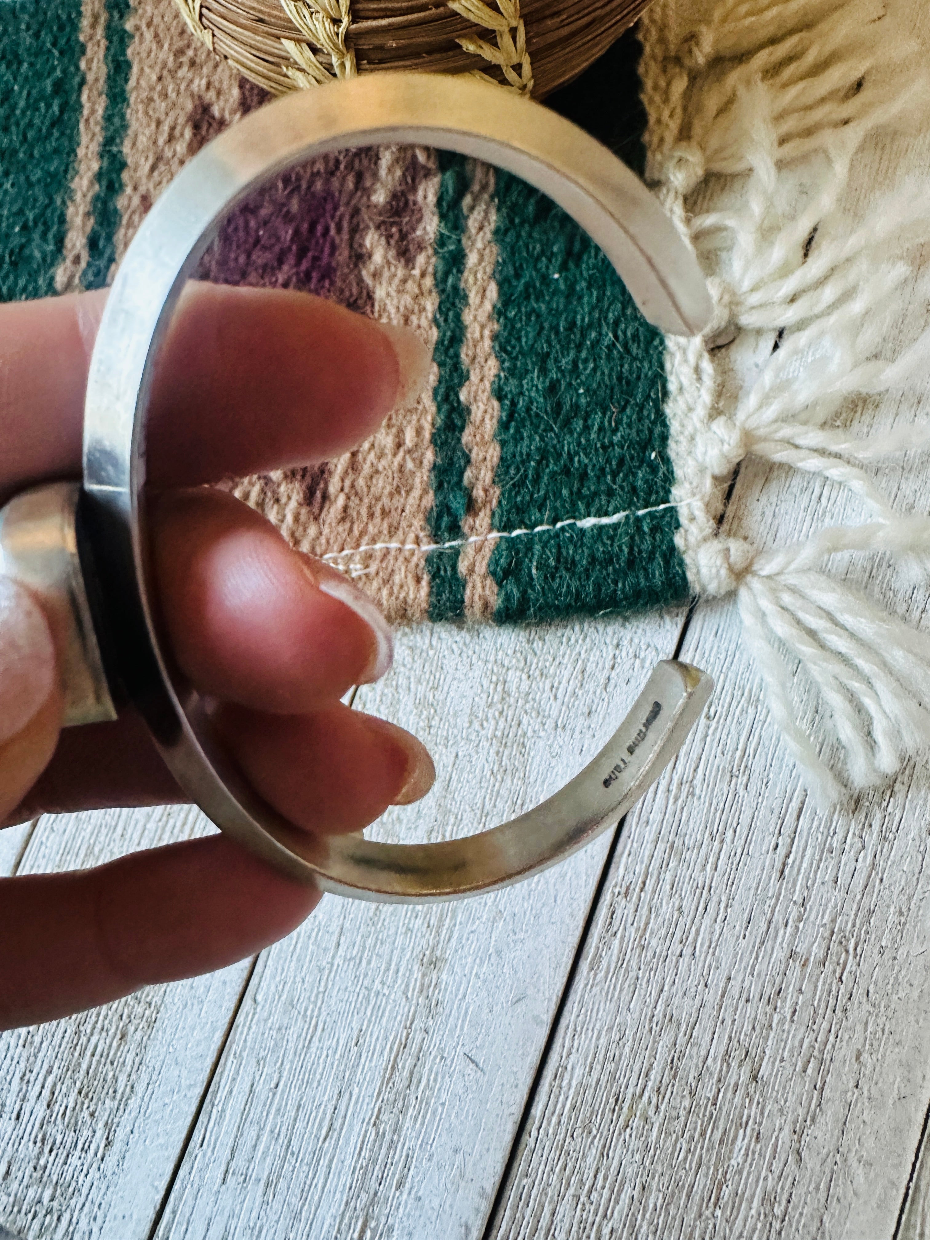 Navajo Sterling Silver & Turquoise Cuff Bracelet