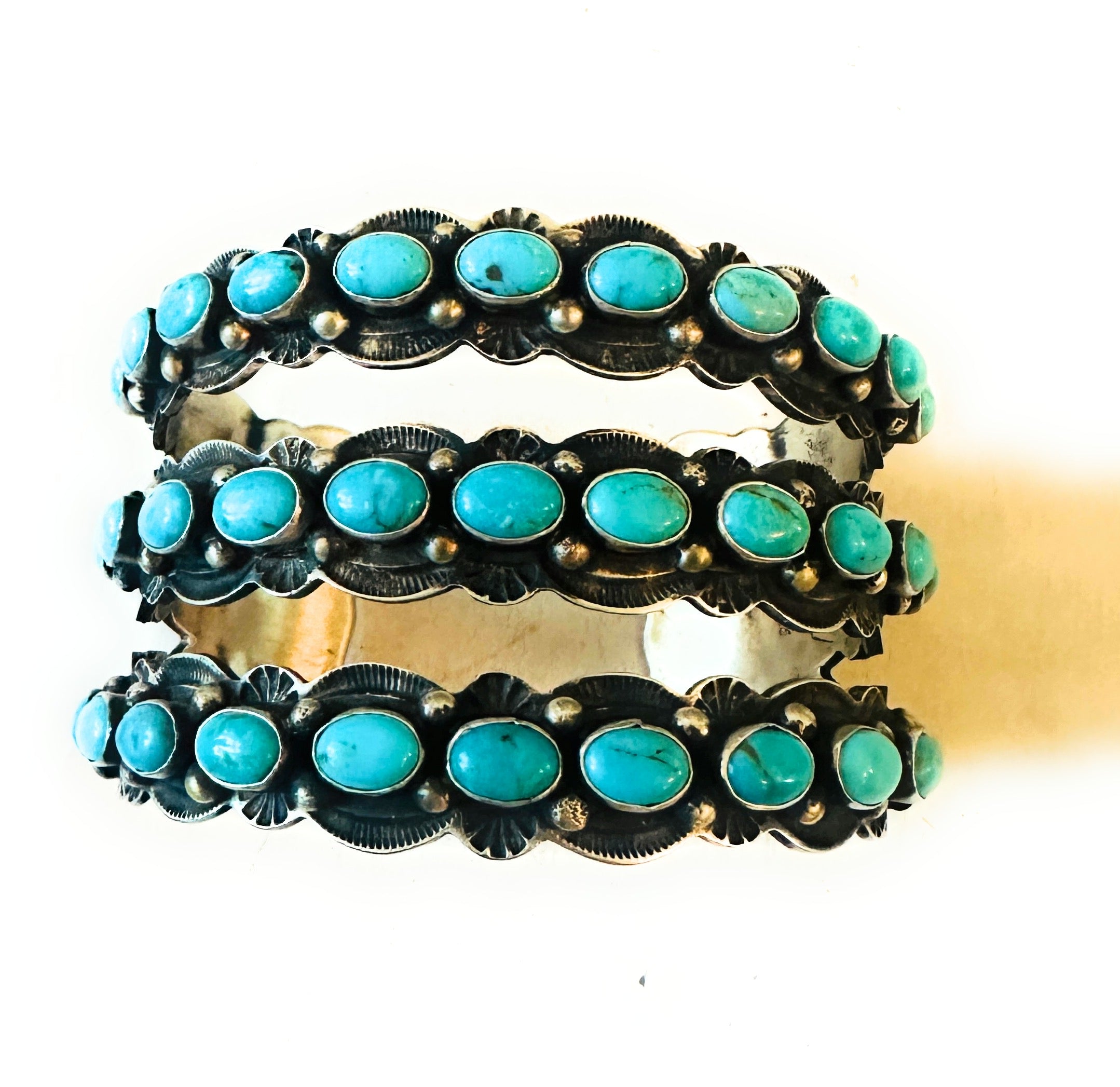 Navajo Turquoise & Sterling Silver Cuff Bracelet by Shawn Cayatineto