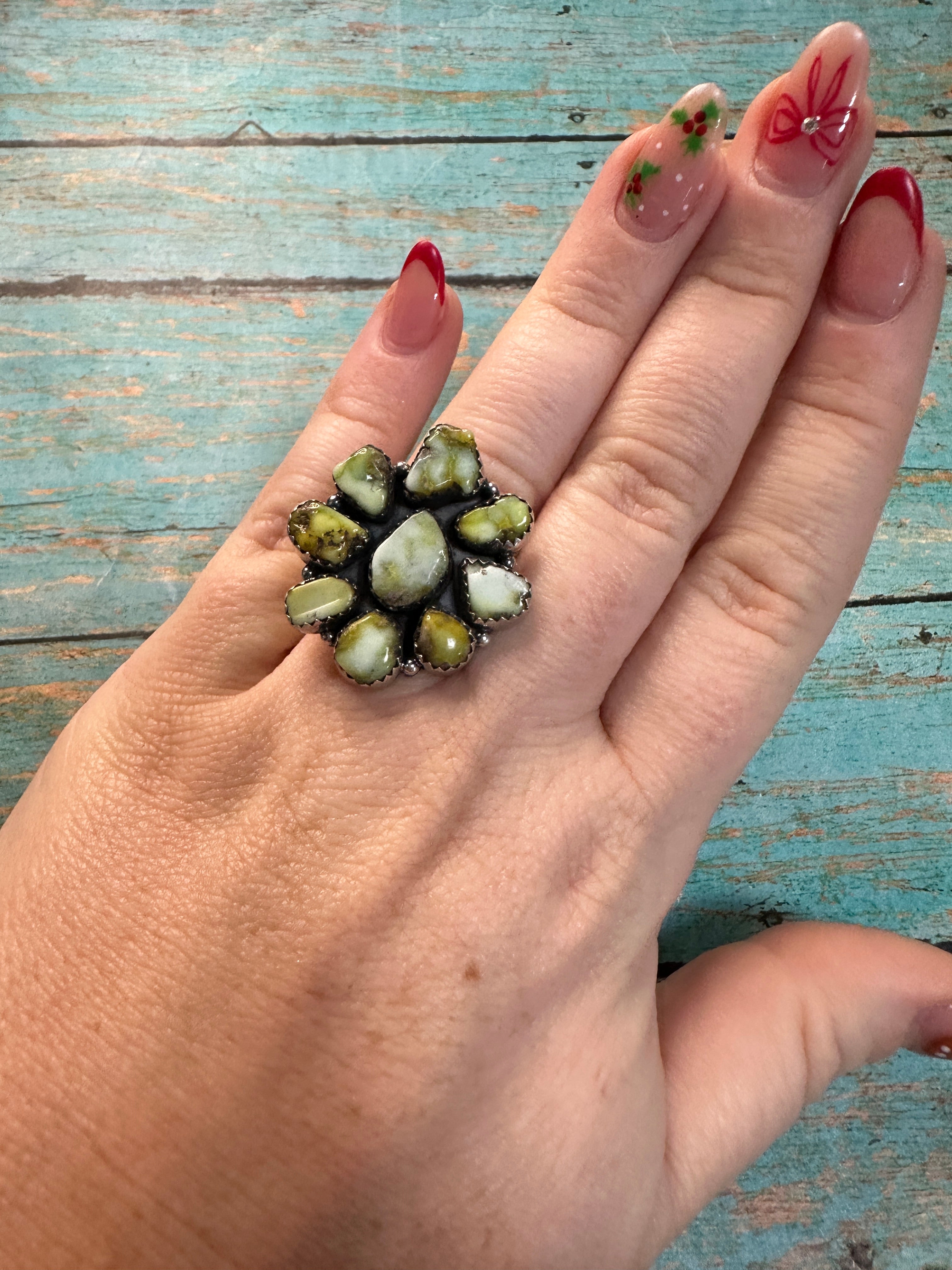 Handmade Palomino Turquoise & Sterling Adjustable Ring