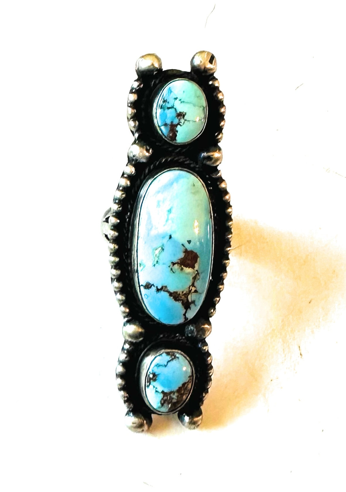 Navajo Golden Hills Turquoise & Sterling Silver Ring Size 6.5 by Kathleen Livingston