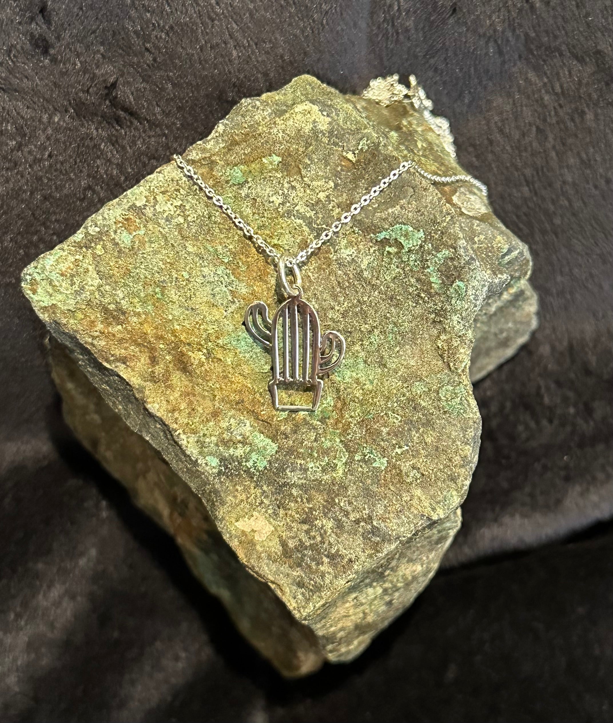Saguaro Sterling Silver Cactus Necklace