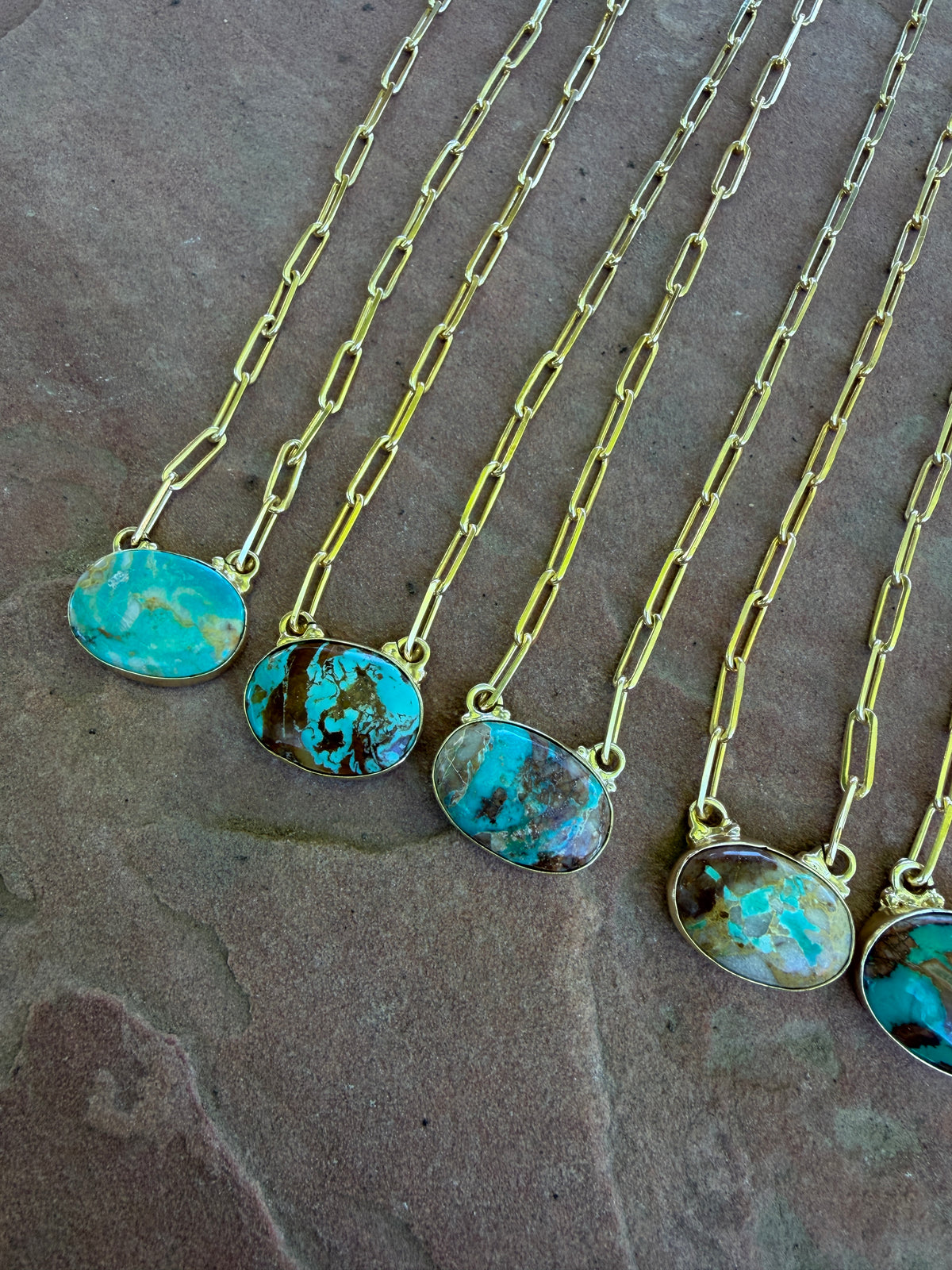 “The Golden Collection” Handmade Sterling Silver Gold Overlay Ribbon Royston Turquoise Bar Necklace Signed Nizhoni