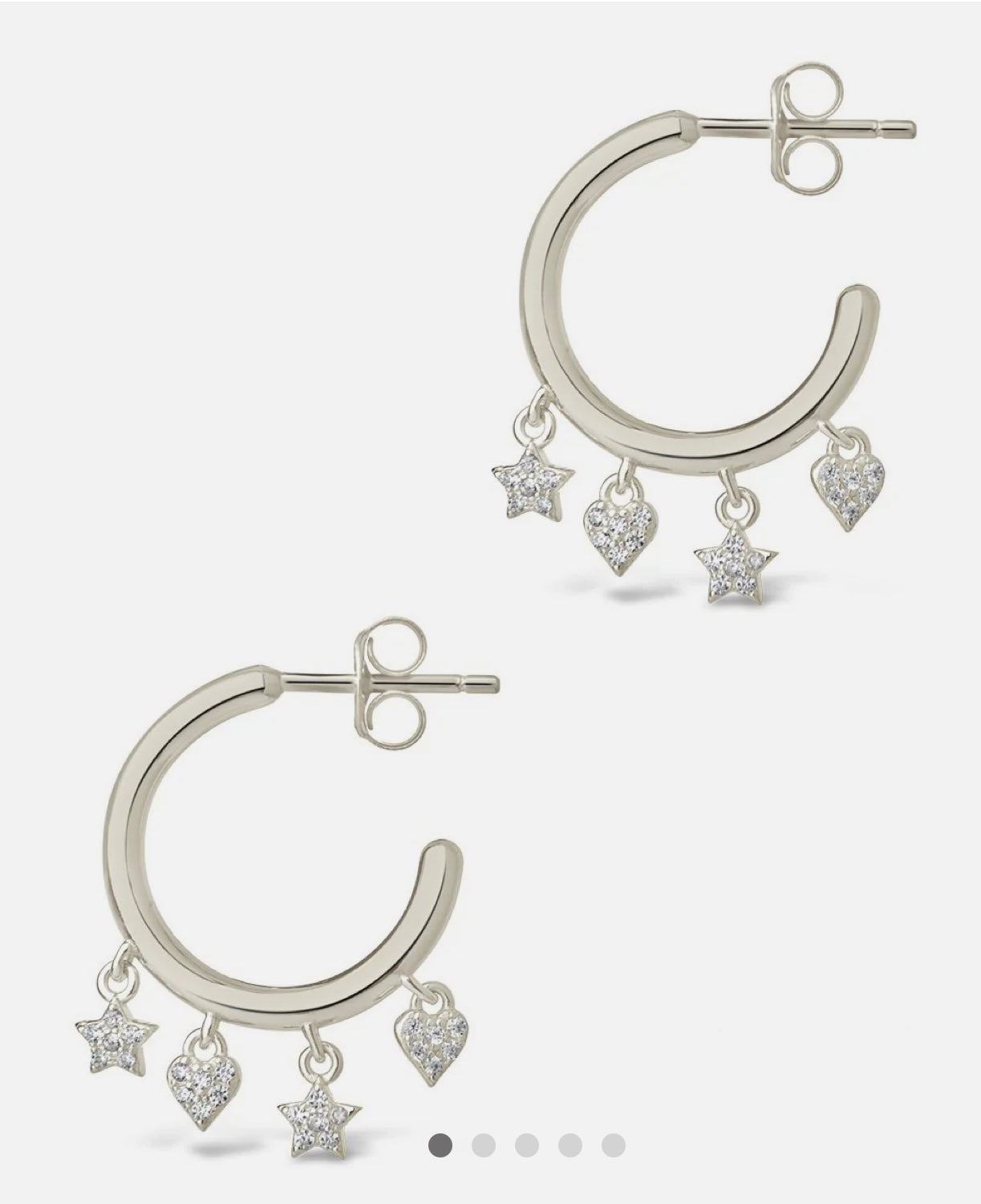 Sterling Silver Celeste CZ Charm Hoop Earrings