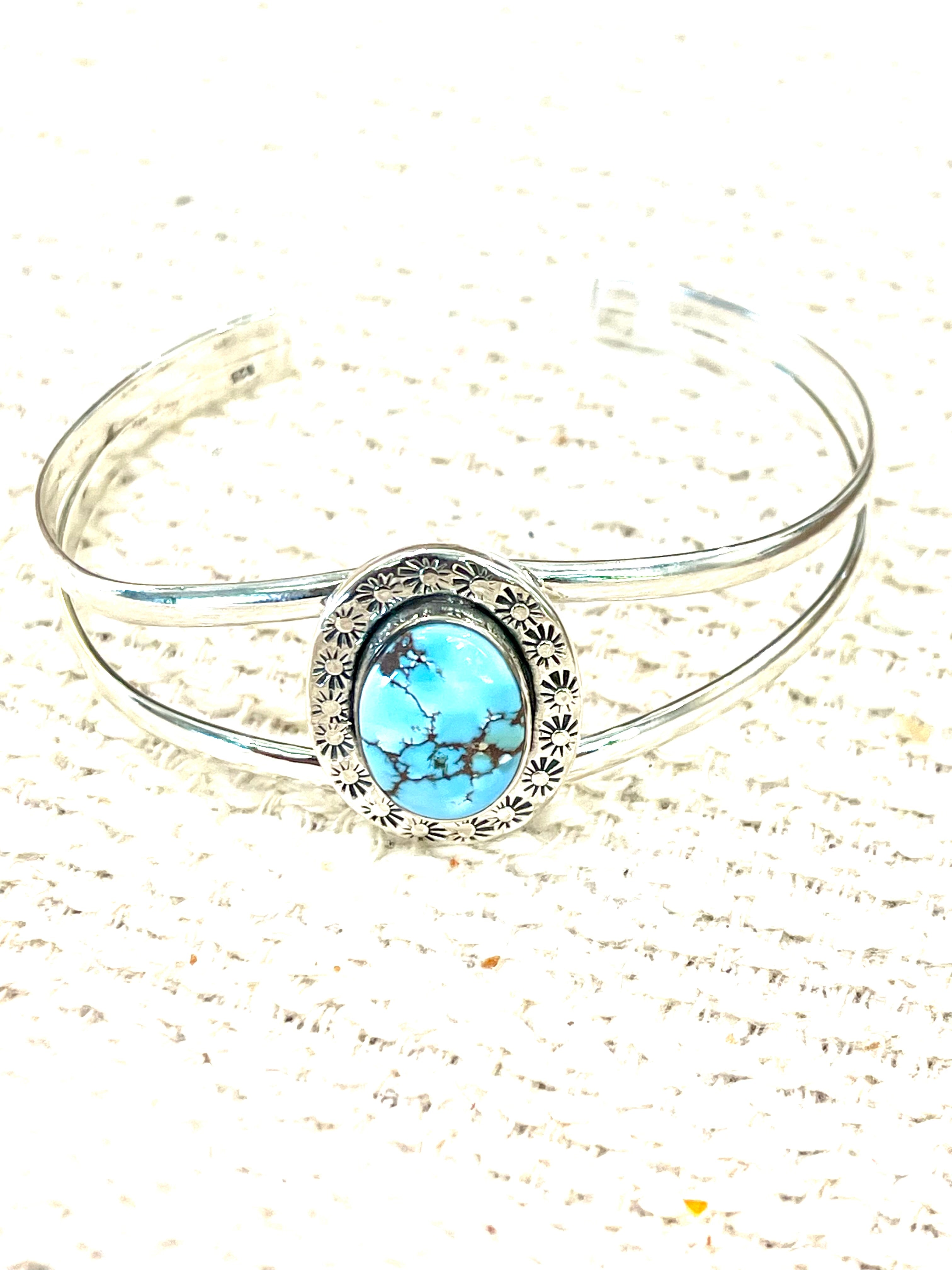 Handmade Sterling Silver & Golden Hills Turquoise Cuff