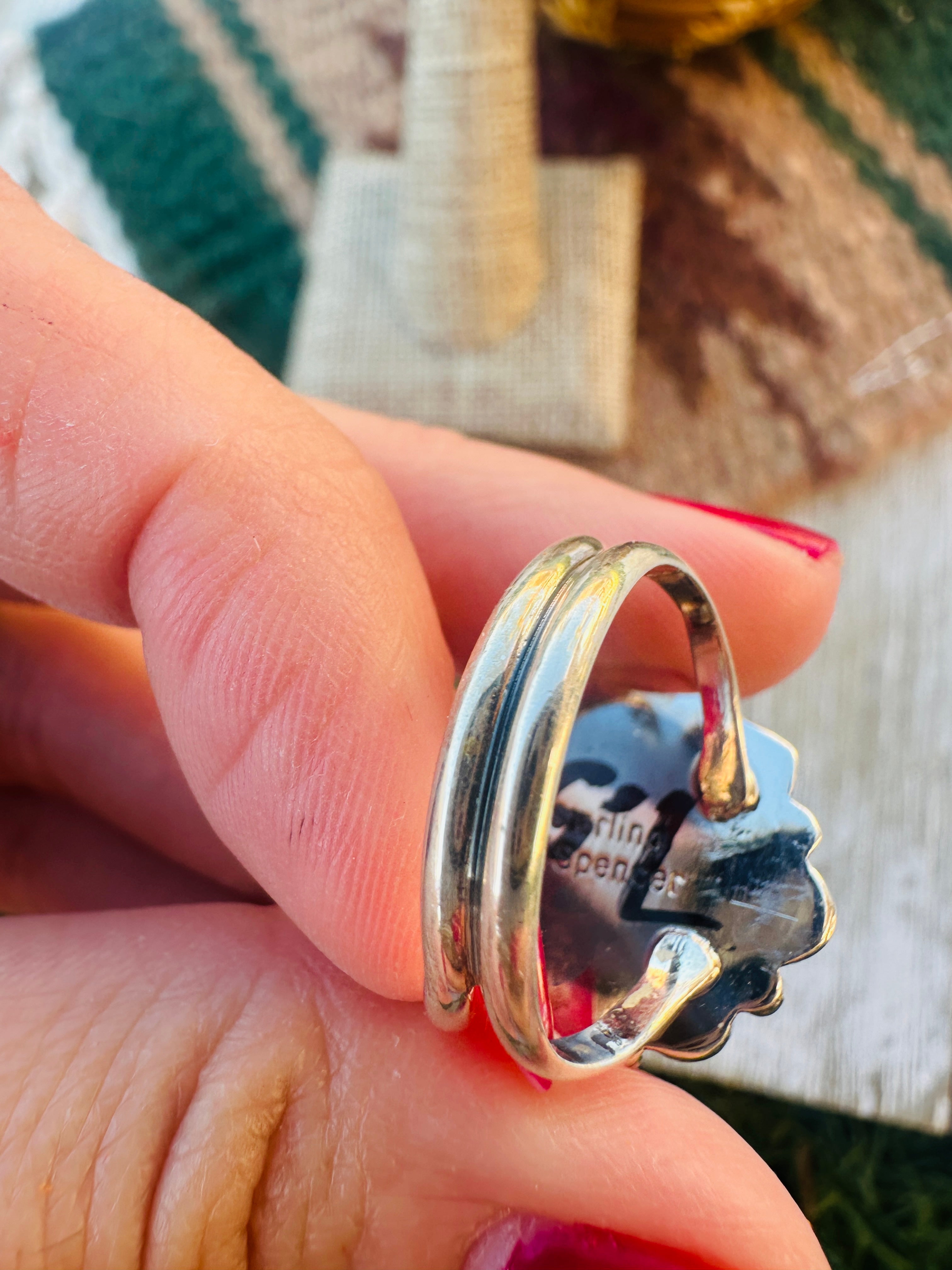 Handcrafted Turquoise Flower & Sterling Silver Cluster Ring