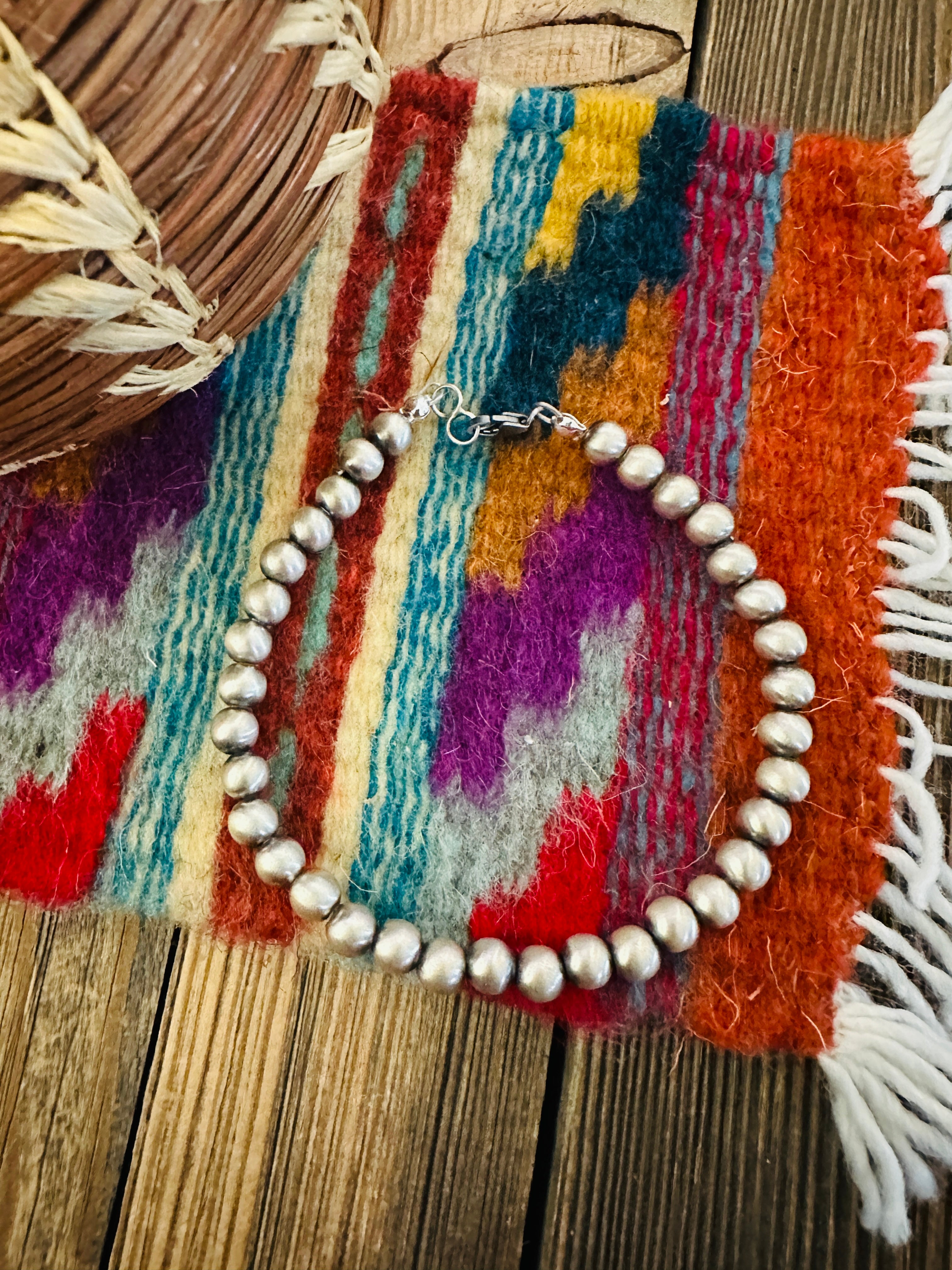 Handcrafted 5mm Sterling Silver Pearl Beaded Bracelet