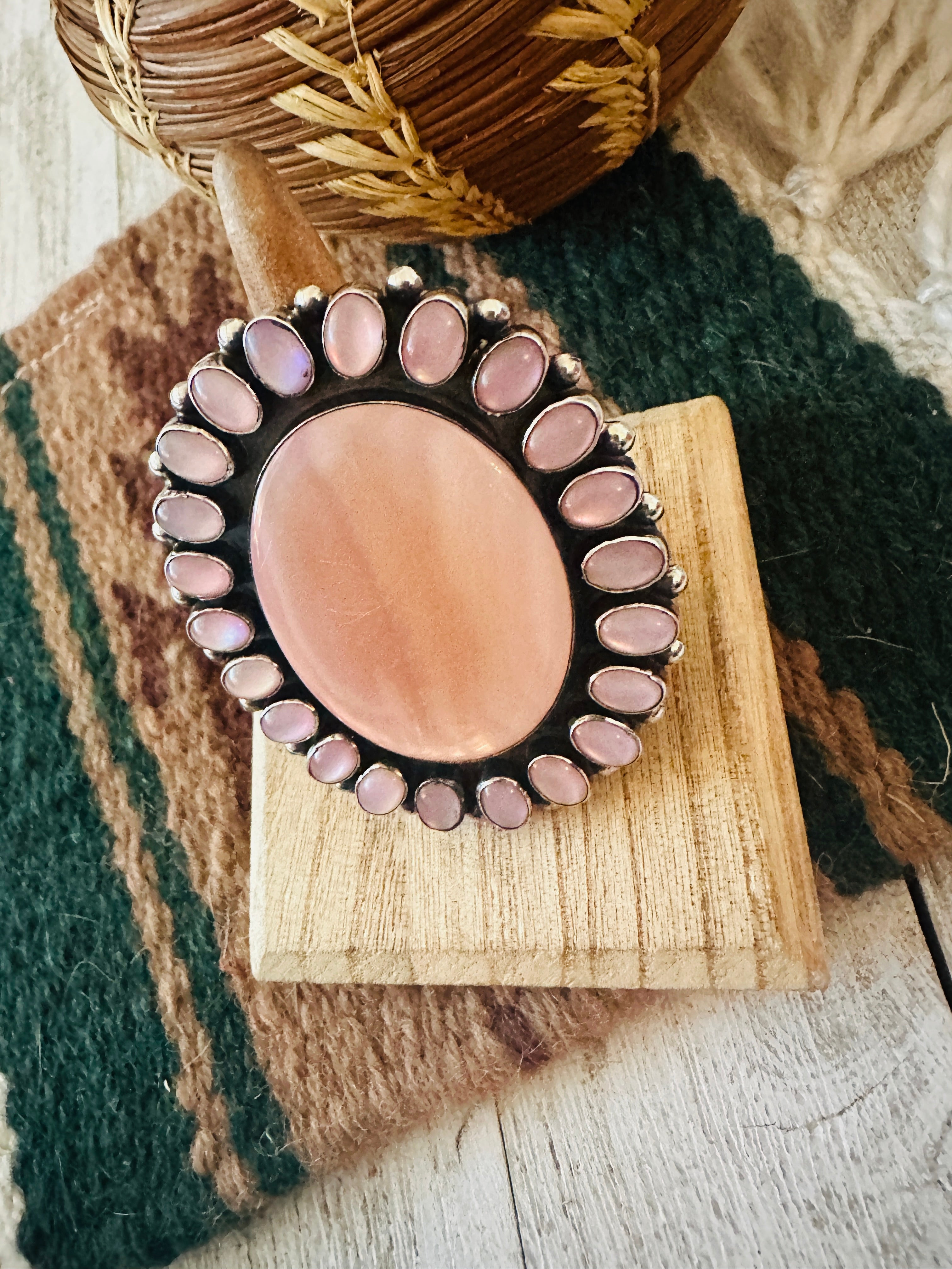 Navajo Mother of Pearl & Sterling Silver Ring by Jacqueline Silver